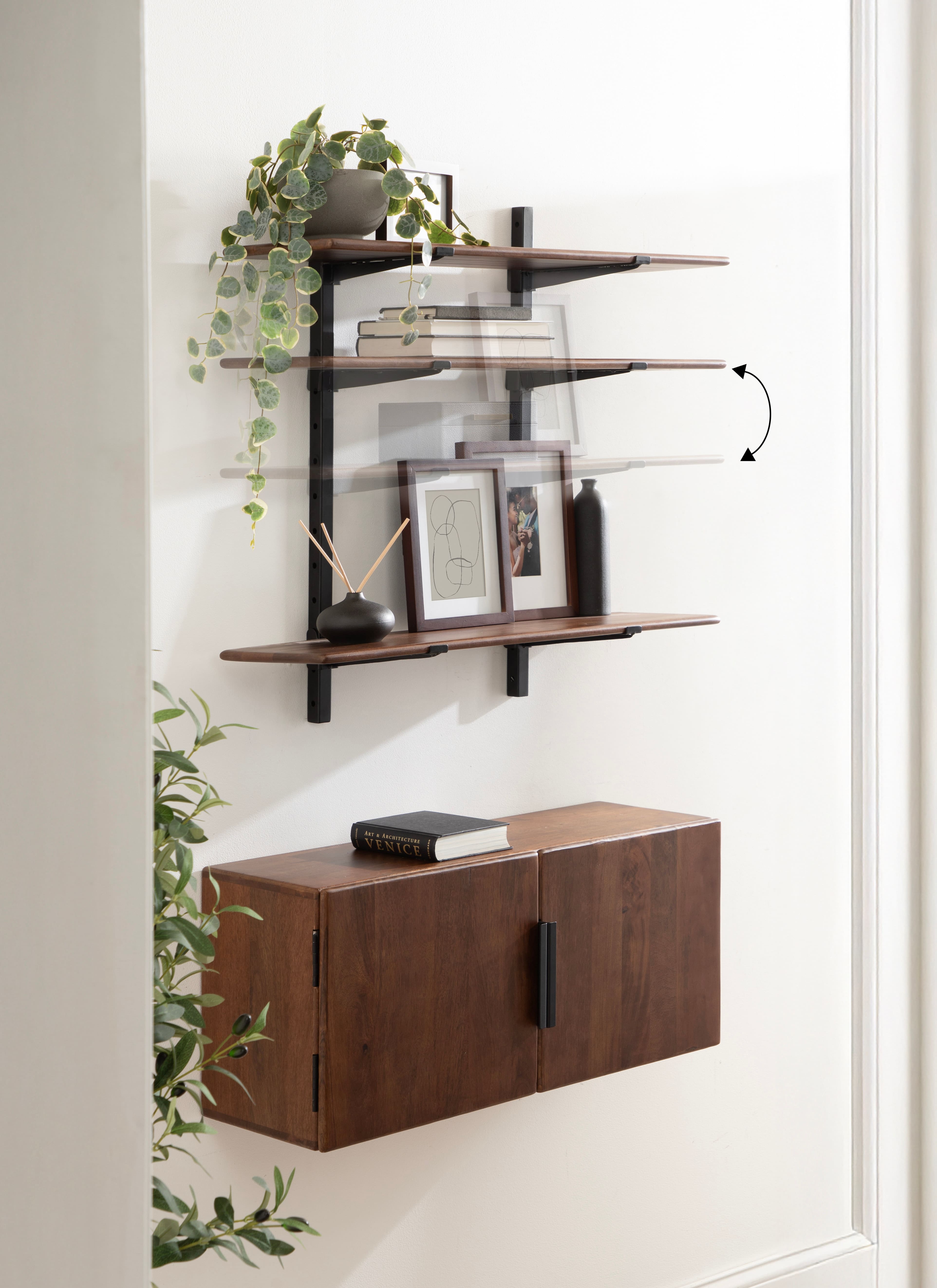Kate and Laurel Atwood Wall Cabinet & Shelf Set