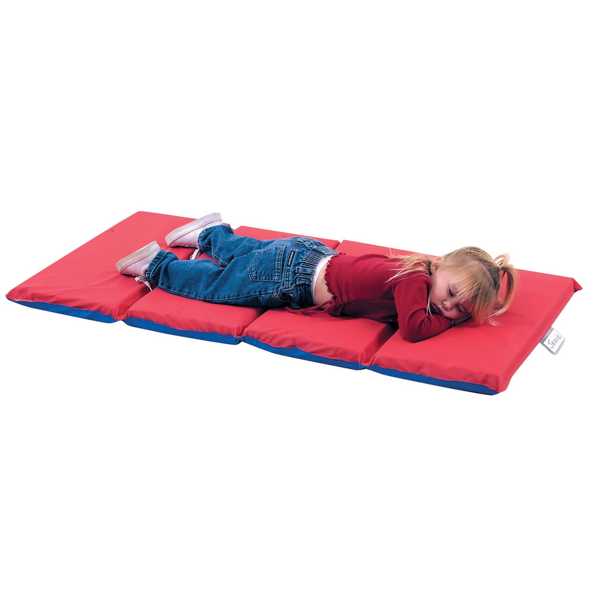 Children's Factory Red & Blue 4 Section Folding Rest Nap Mat