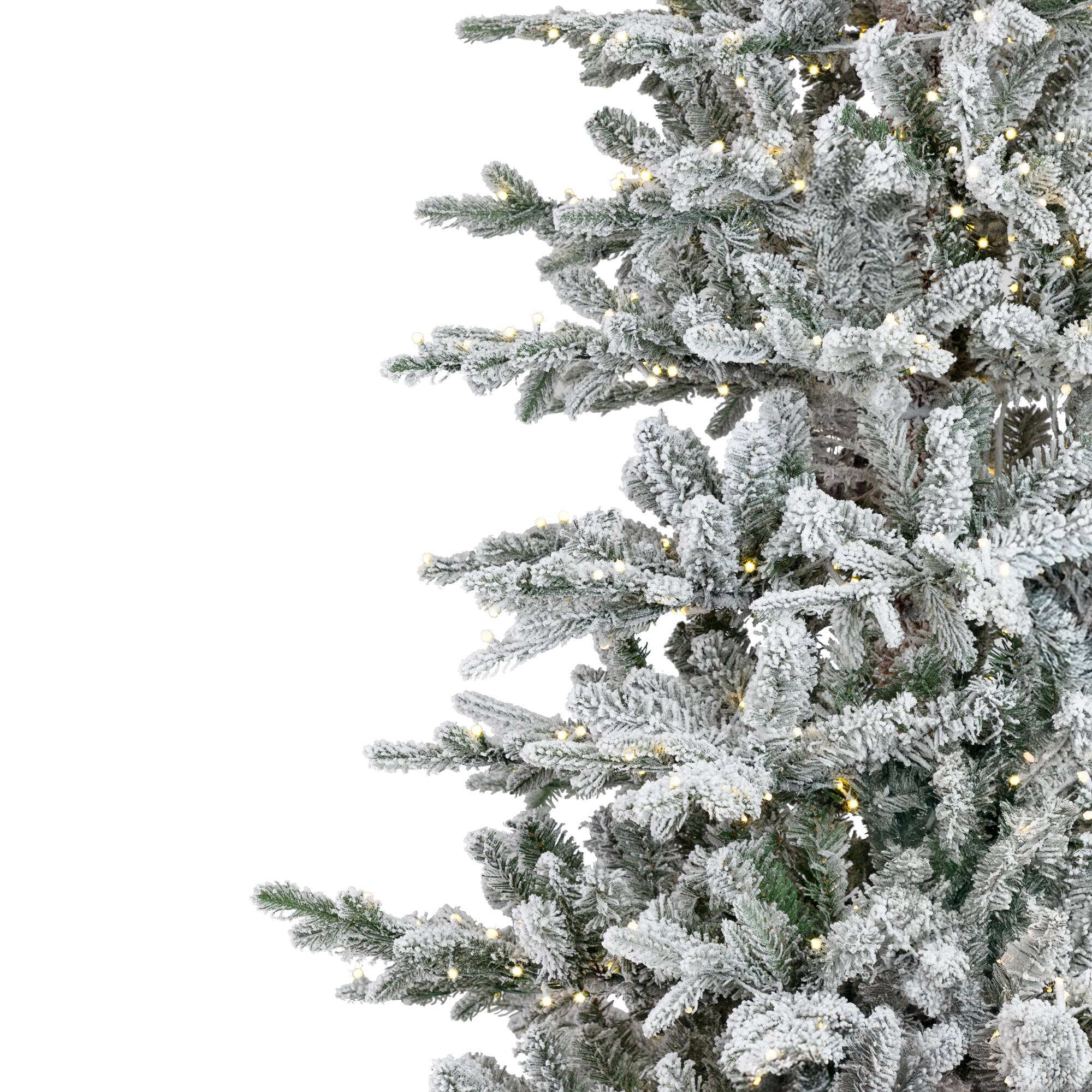 9ft. Pre-Lit Real Touch™ Elite Flocked Calgary Pine IPT Artificial Christmas Tree, Dual Color LED Lights