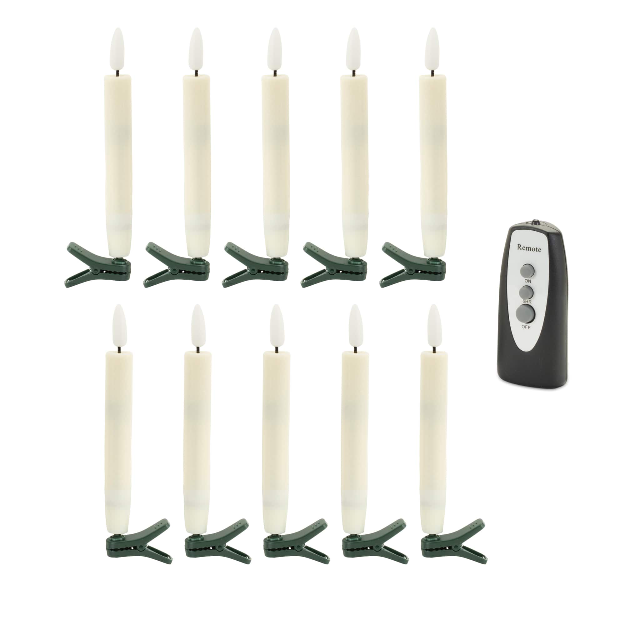 Ivory LED Clip-On Taper Candle Set
