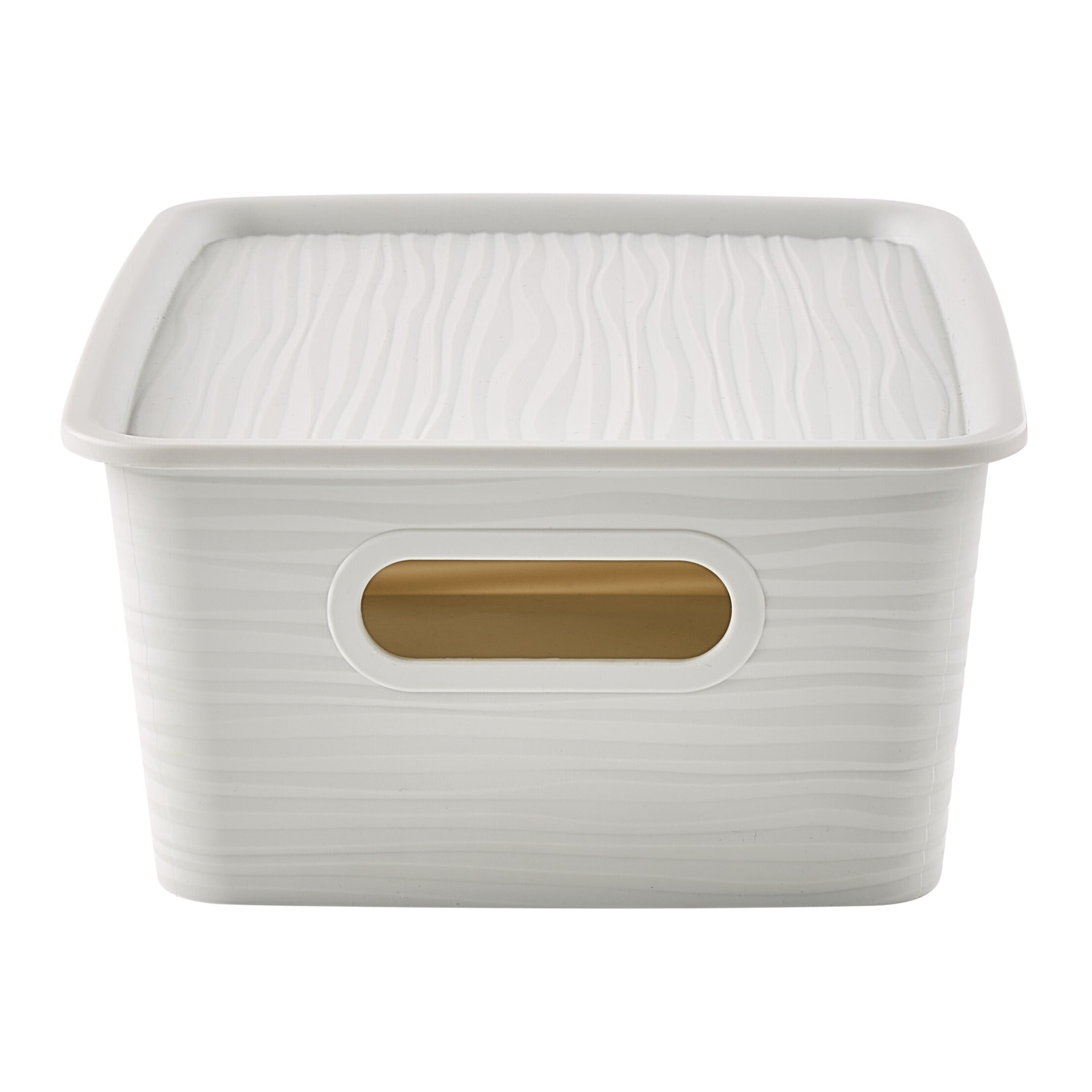 Simplify Gray with White Wave Pattern Storage Box