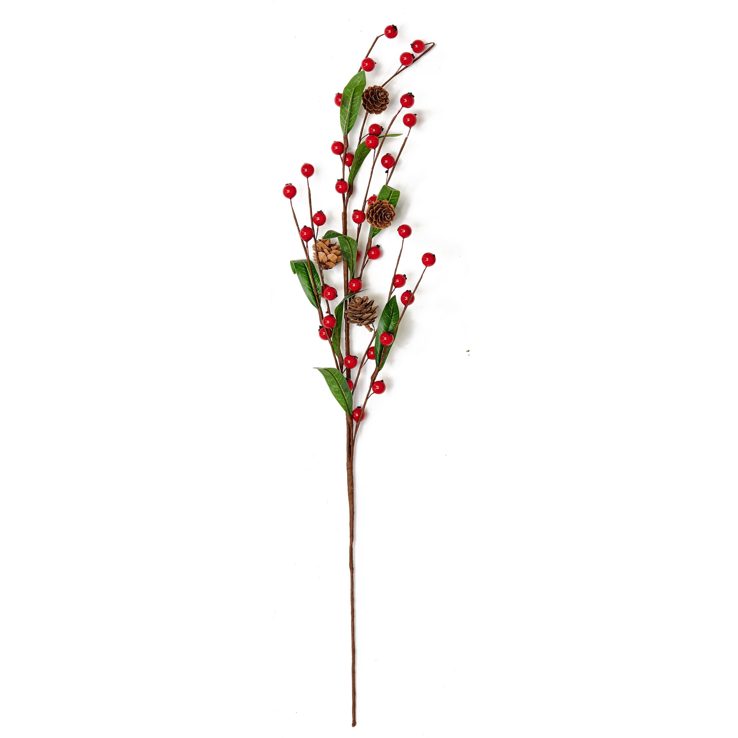 25" Red Berry & Pinecones Leaves Artificial Christmas Sprays, 3ct.