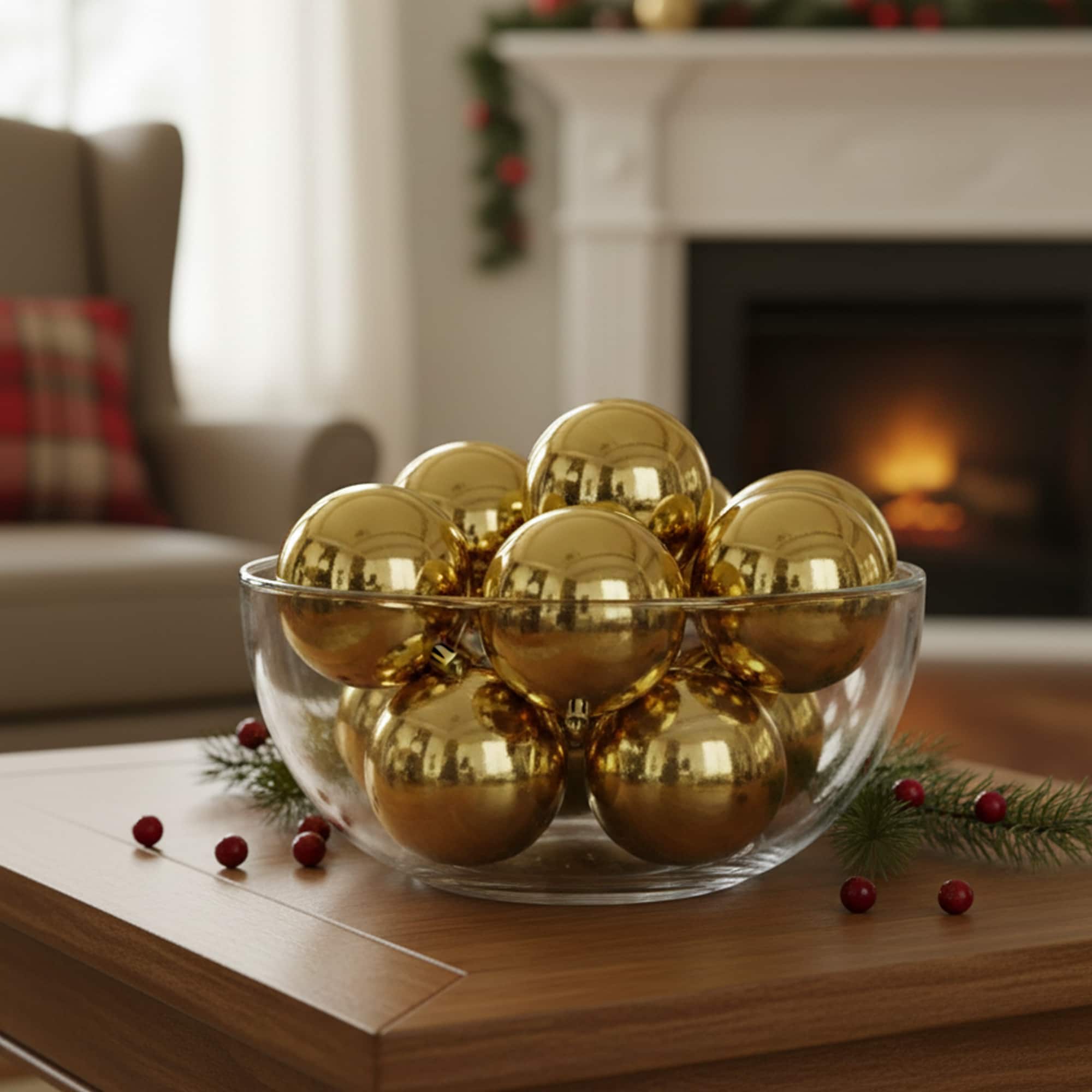 Northlight 4" Vegas Gold Shiny Shatterproof Christmas Ball Ornaments, 12ct.