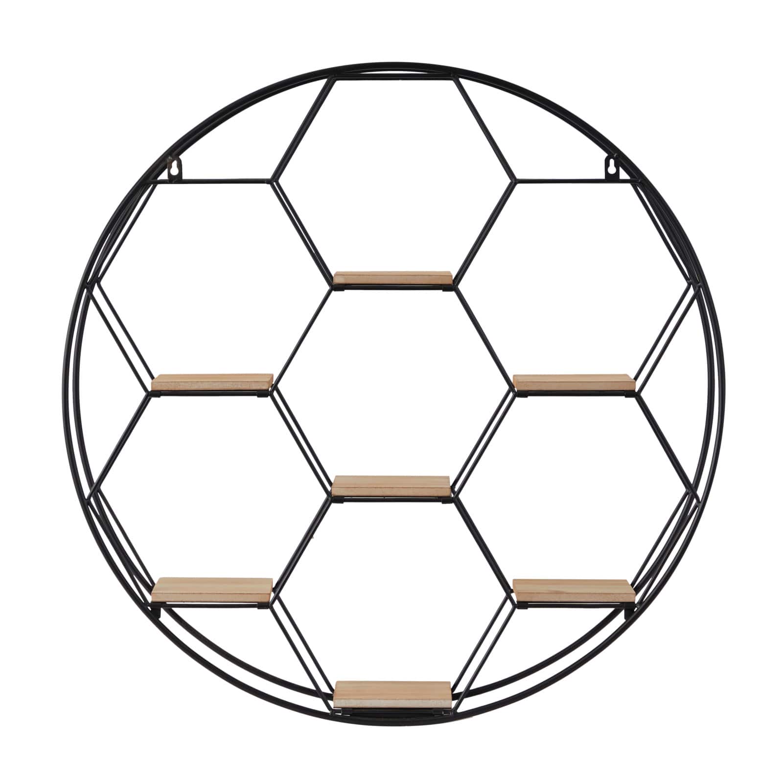 Black Metal Round 7 Shelves Wall Shelf 28" x 5" x 28"