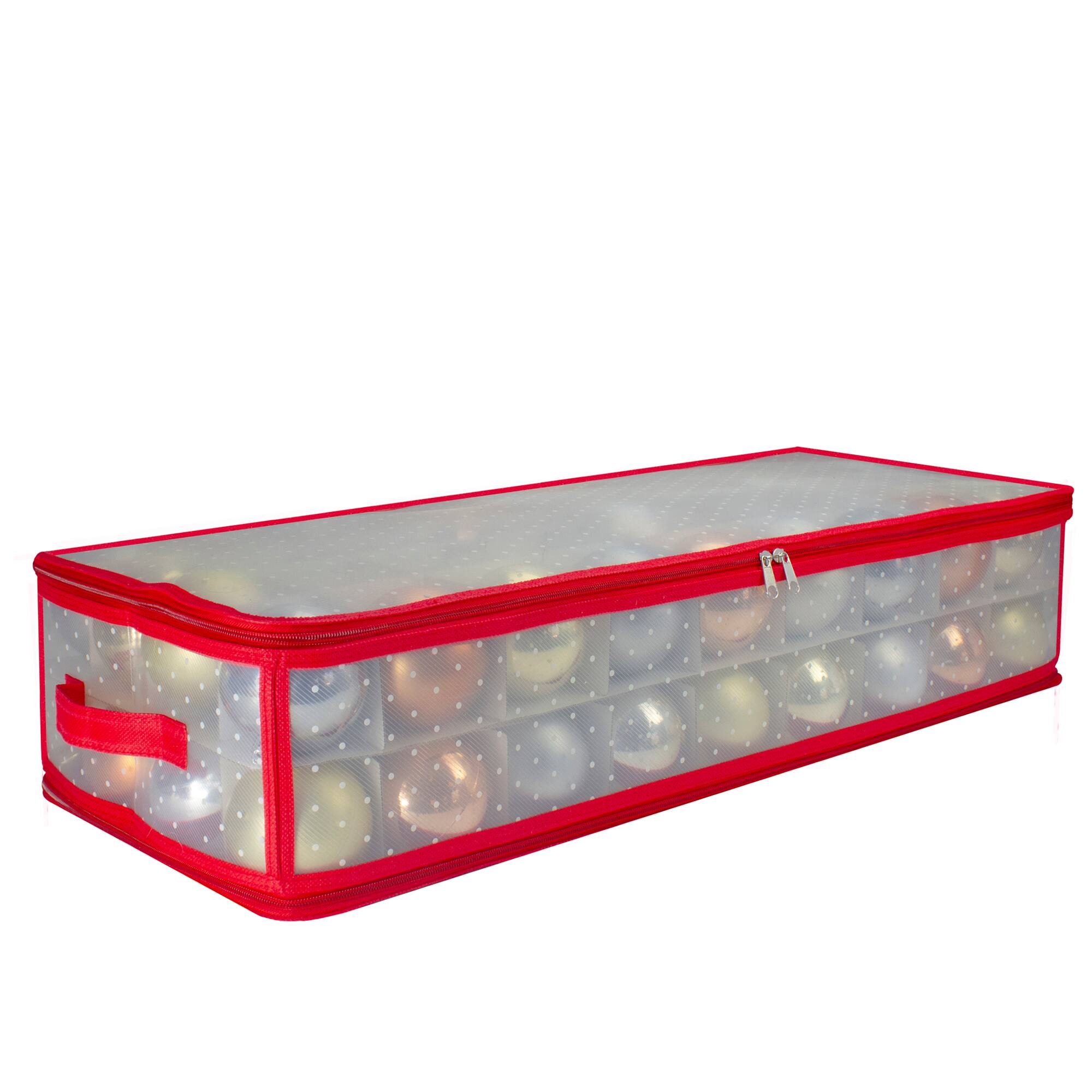 29" Red & Clear Zip Up Christmas Storage Box