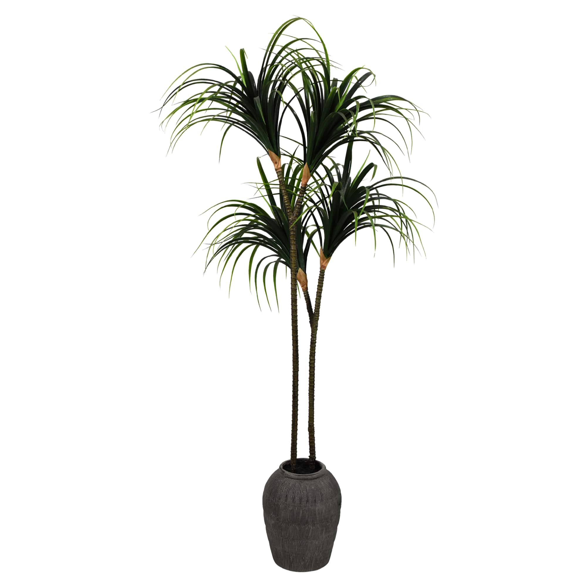 American Art Decor 5ft Artificial Dragon Tree in Cement Pot Faux Plant