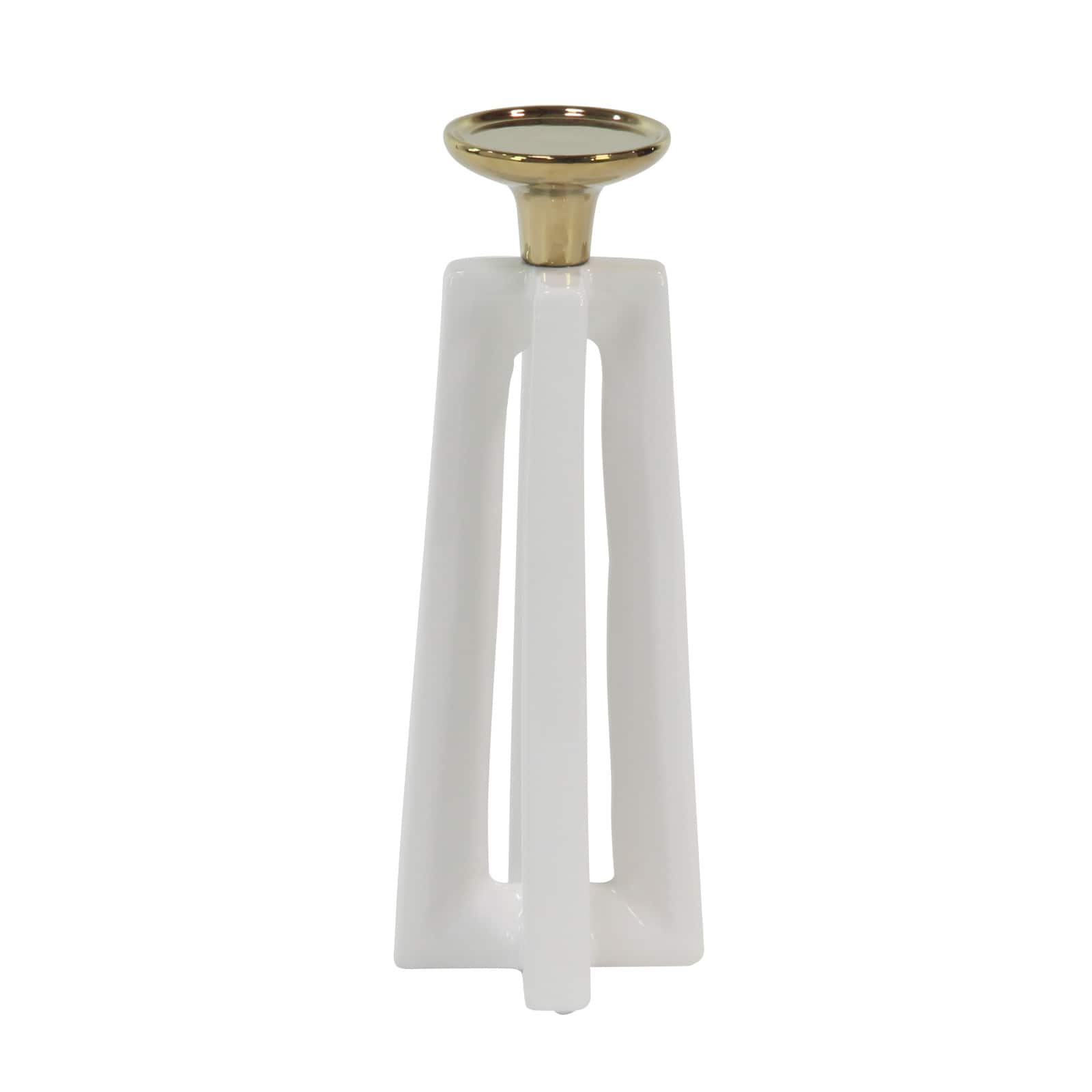 CosmoLiving by Cosmopolitan White Ceramic Modern Candle Holder Set