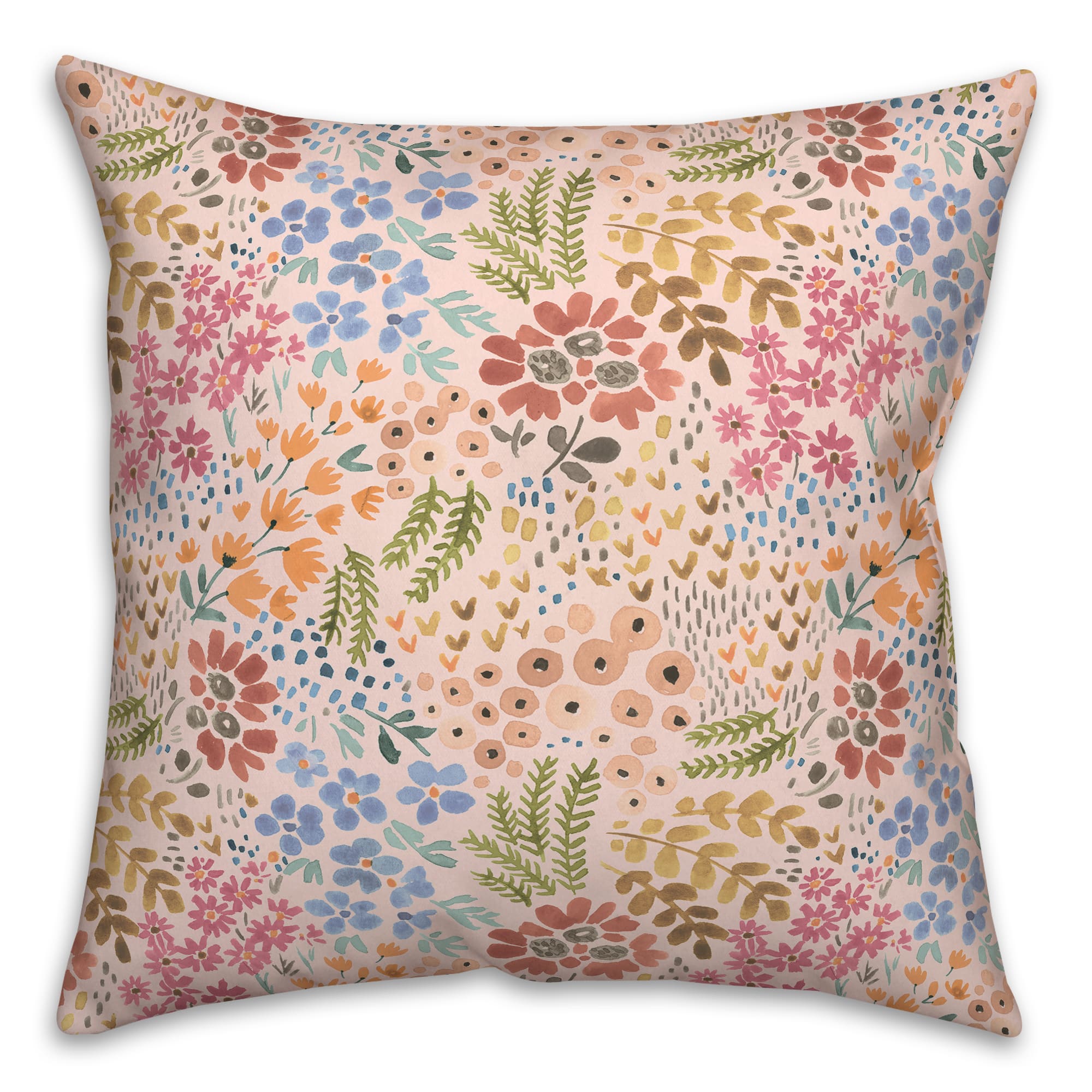 Wild Flower Floral Square Throw Pillow