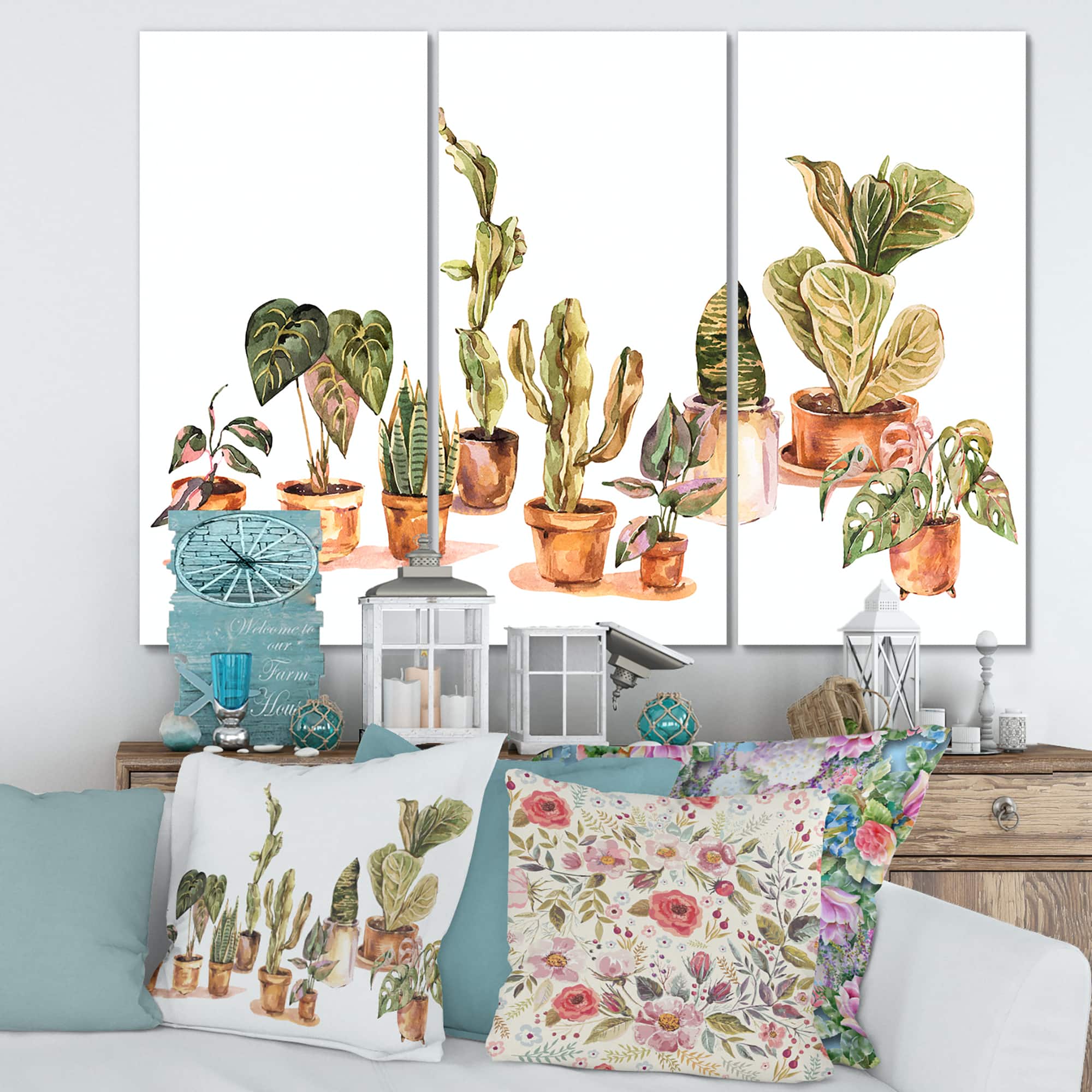 Designart - Indoor House Plants Urban Jungle I - Traditional Canvas Wall Art Print