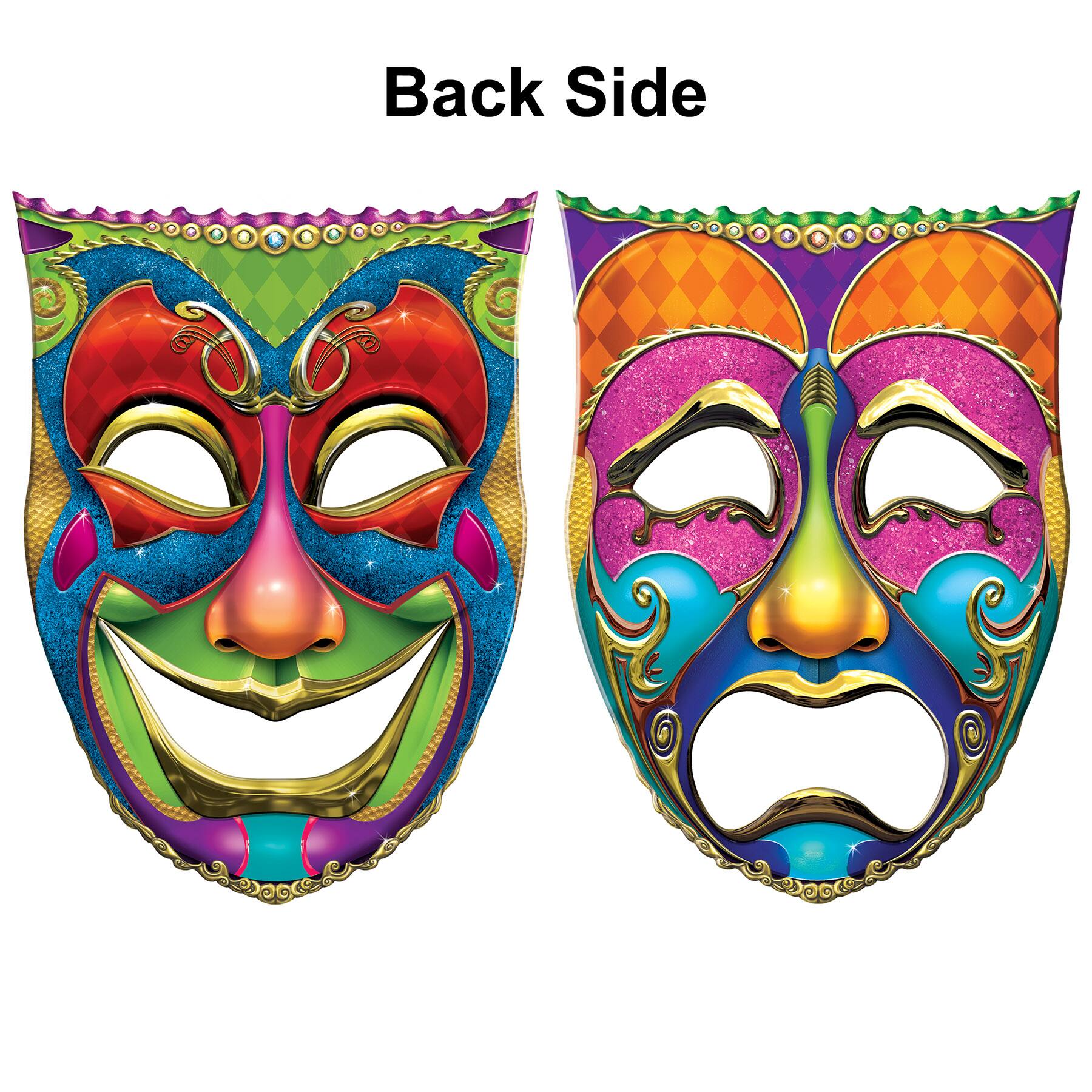 Beistle 18.25" x 24.75" Jumbo Foil Comedy & Tragedy Face Cutouts, 2ct.