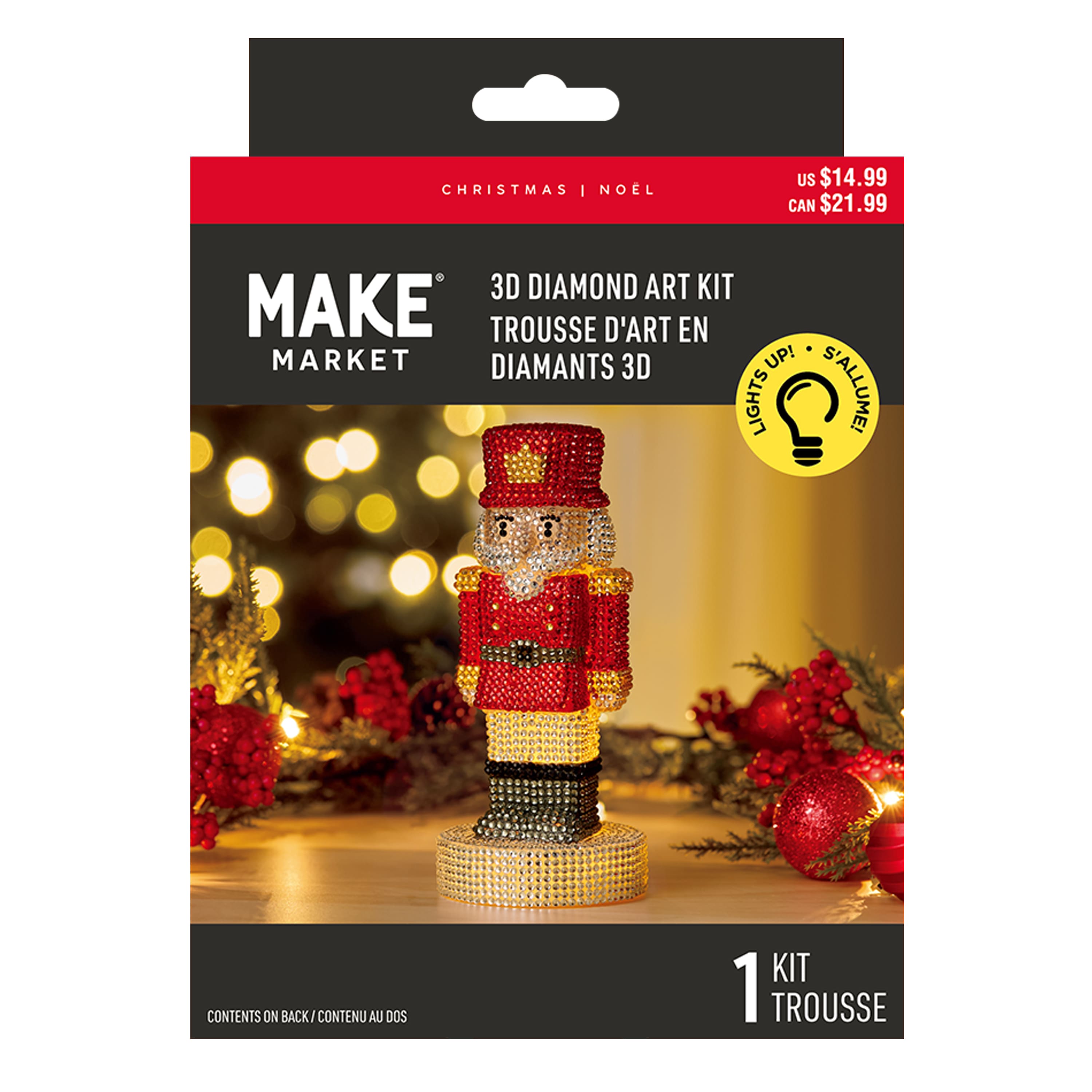 LED Light-Up 3D Nutcracker Diamond Art Kit by Make Market®
