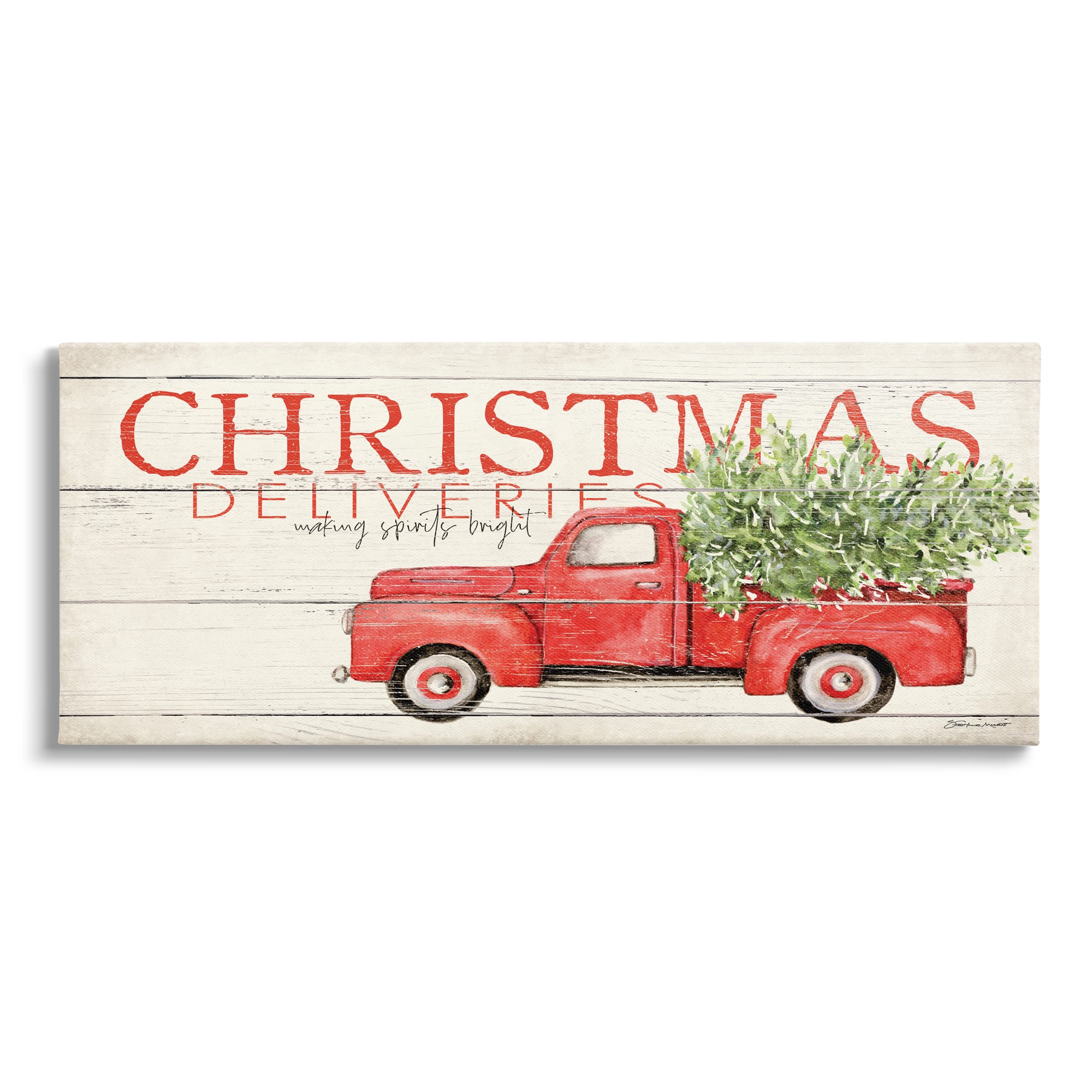 Stupell Industries Christmas Deliveries Red Truck Canvas Wall Art