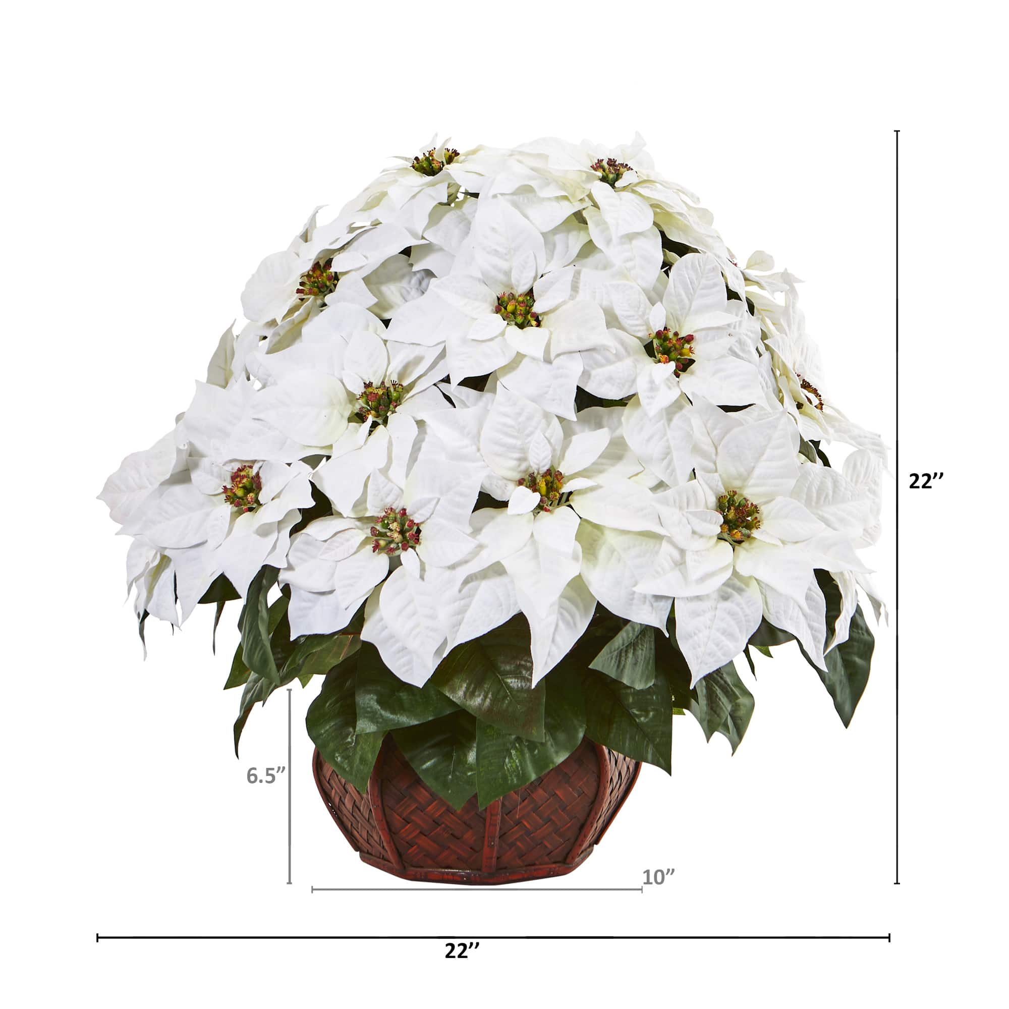 22" Poinsettia Arrangement in Decorative Planter