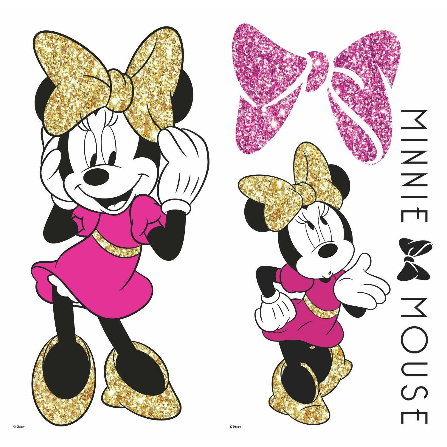 RoomMates Disney Minnie Mouse Peel & Stick Glitter Wall Decals