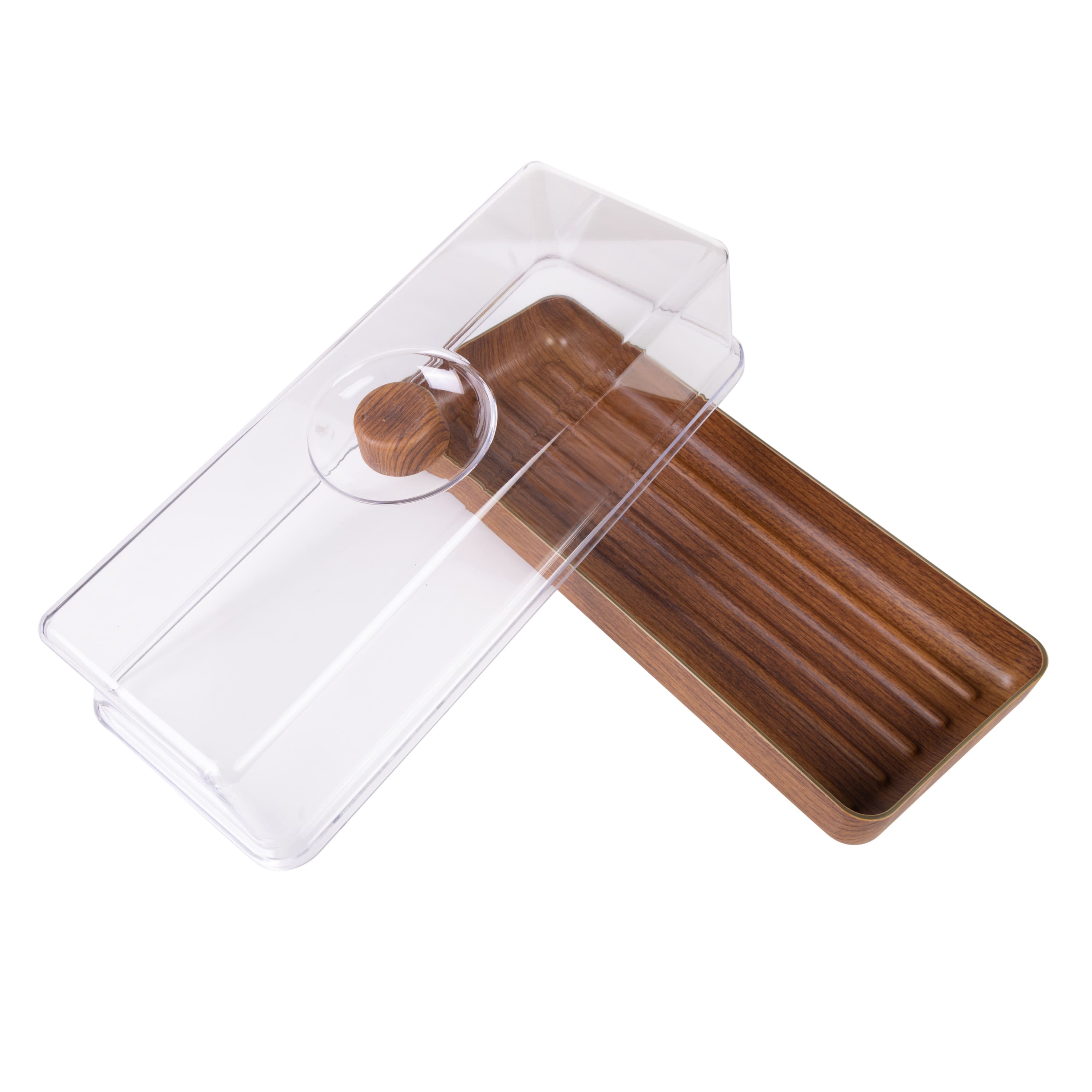 Luxe Party Mahogany Collection Bread & Cake Tray with Cover