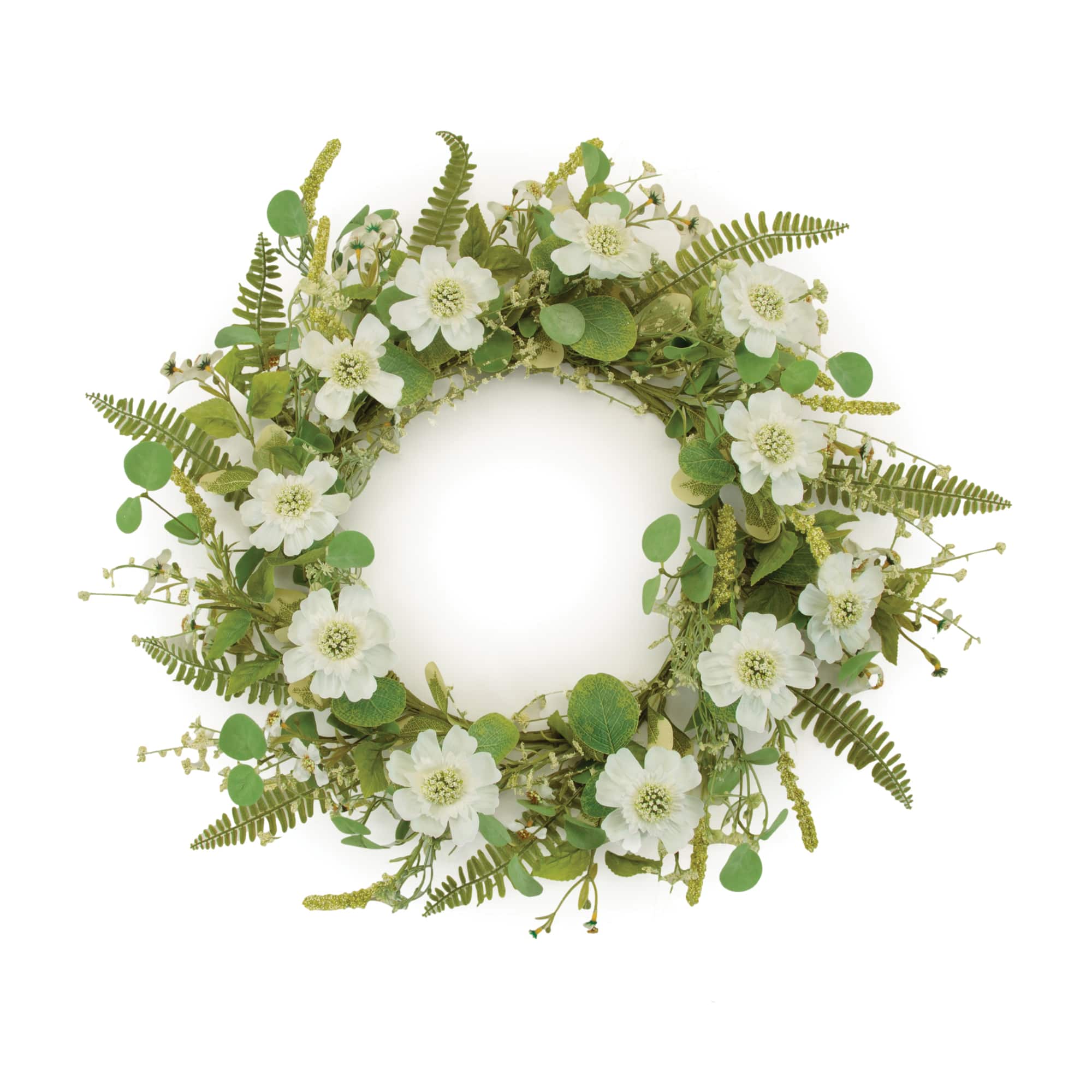 22.5" Mixed Pincushion Floral Wreath