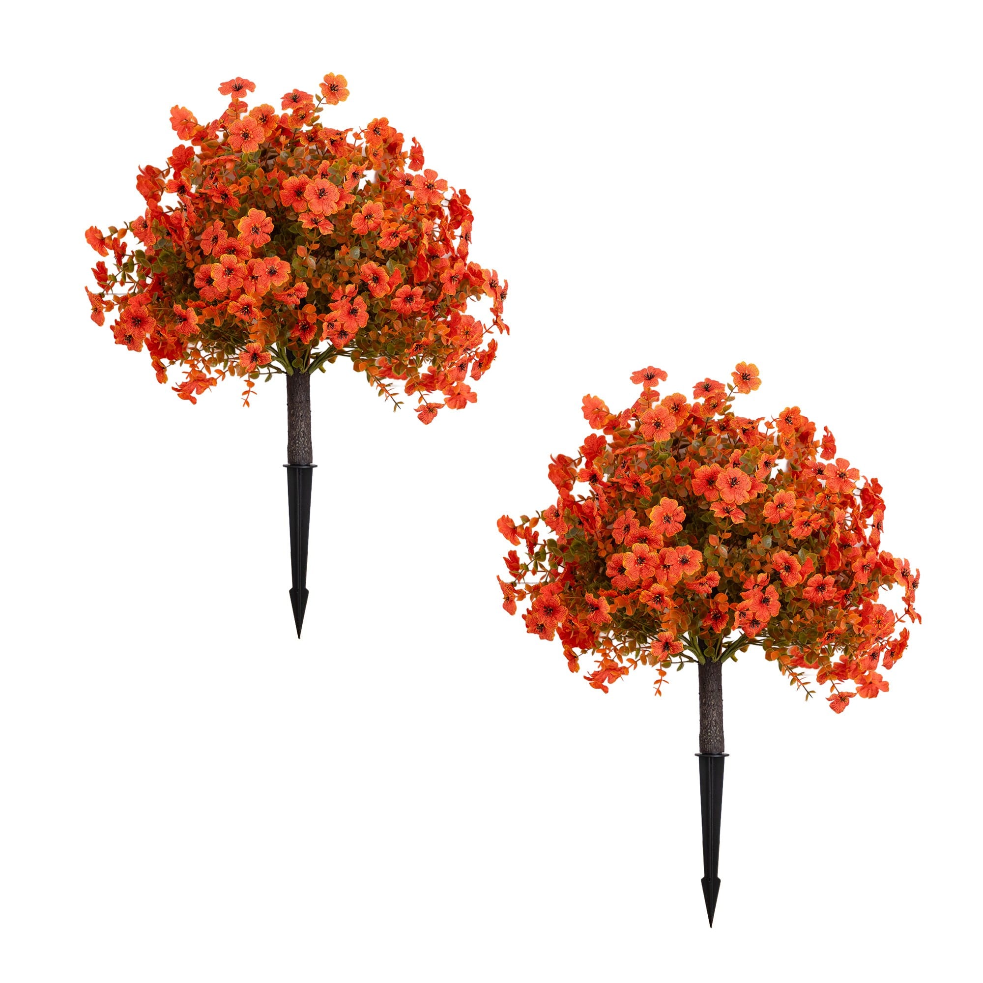 26" UV Resistant Autumn Artificial Fall Daisy Bush with Integrated Ground Stakes, 2ct.