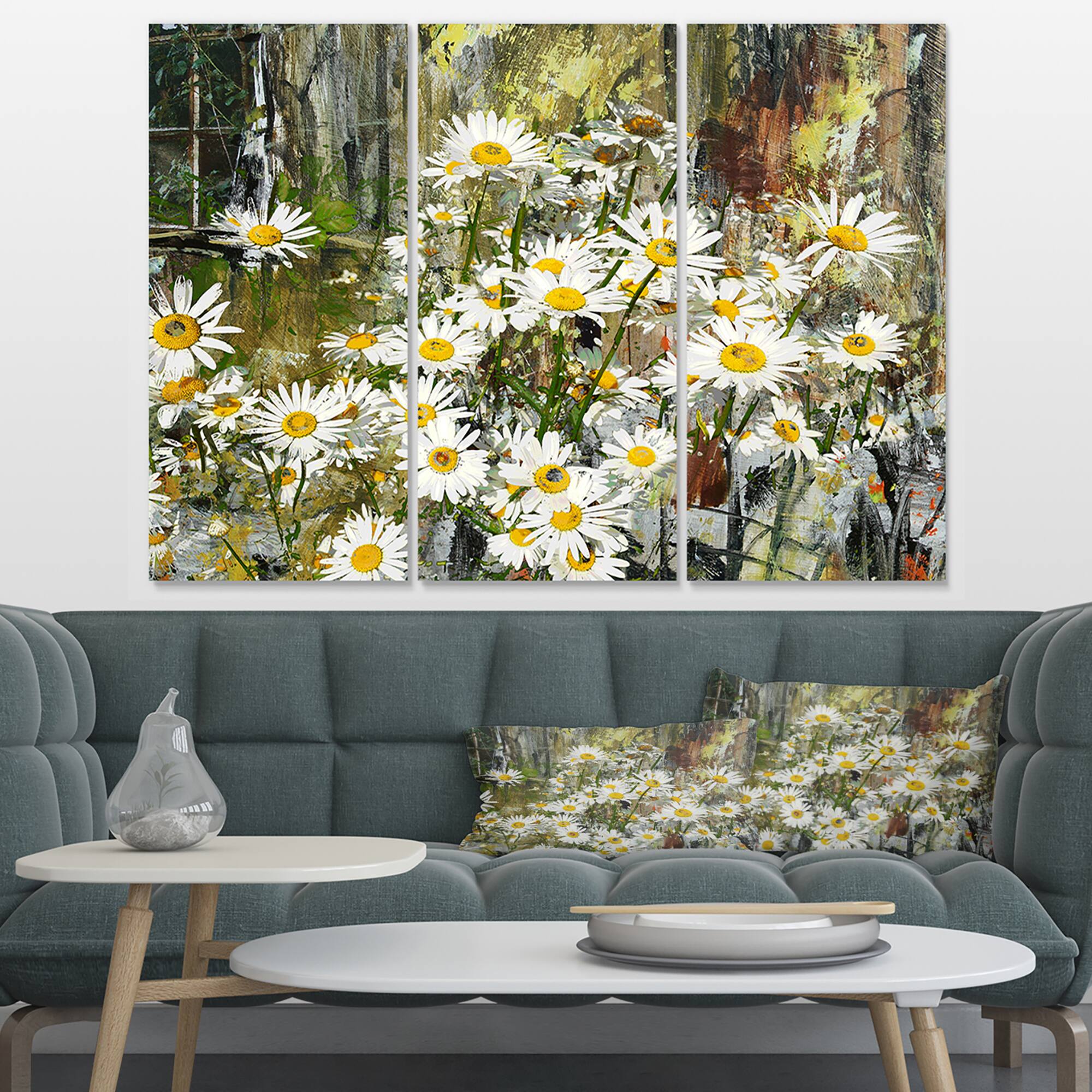 Designart - Daisies Flowers Under the Window