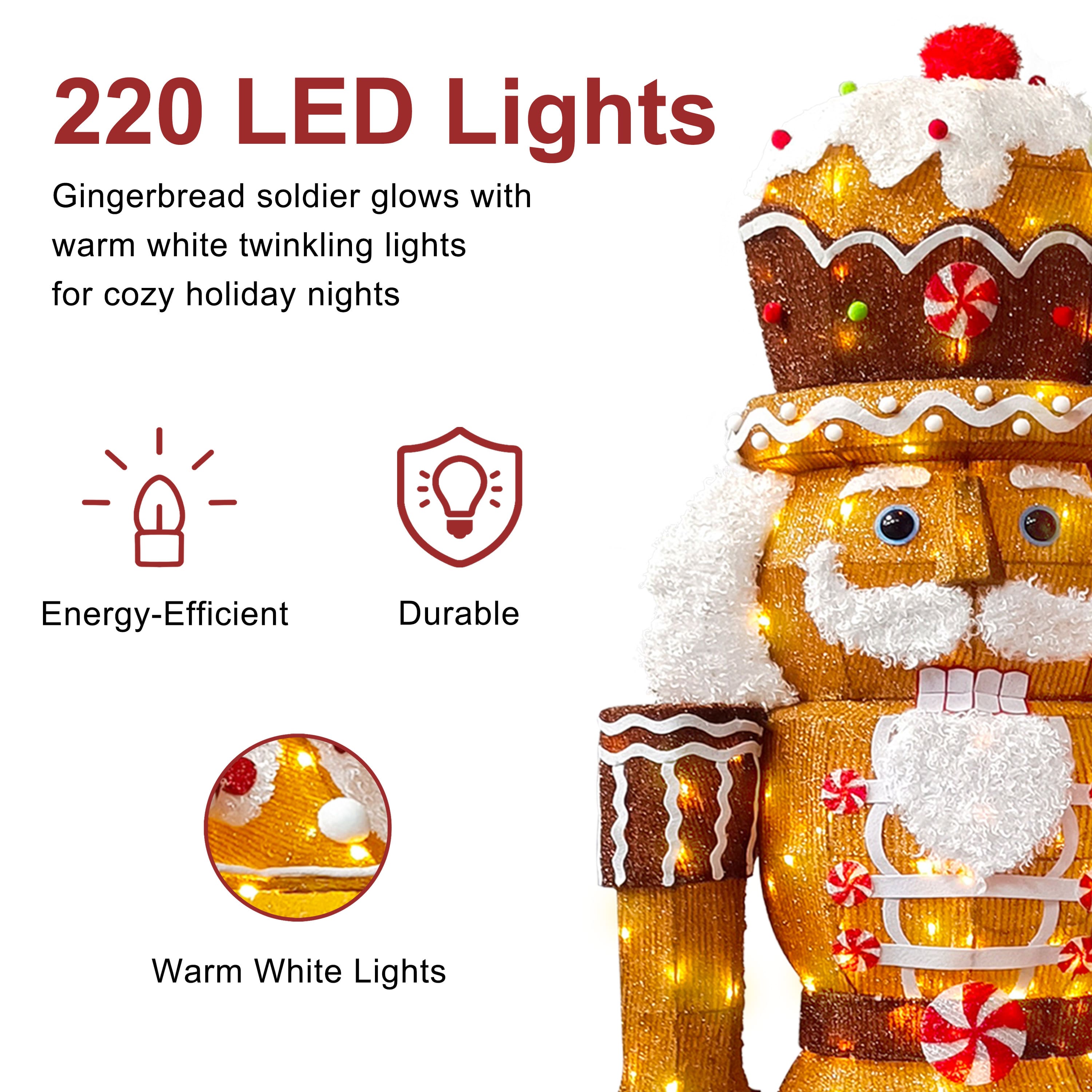 6ft. LED Outdoor Gingerbread Christmas Soldier