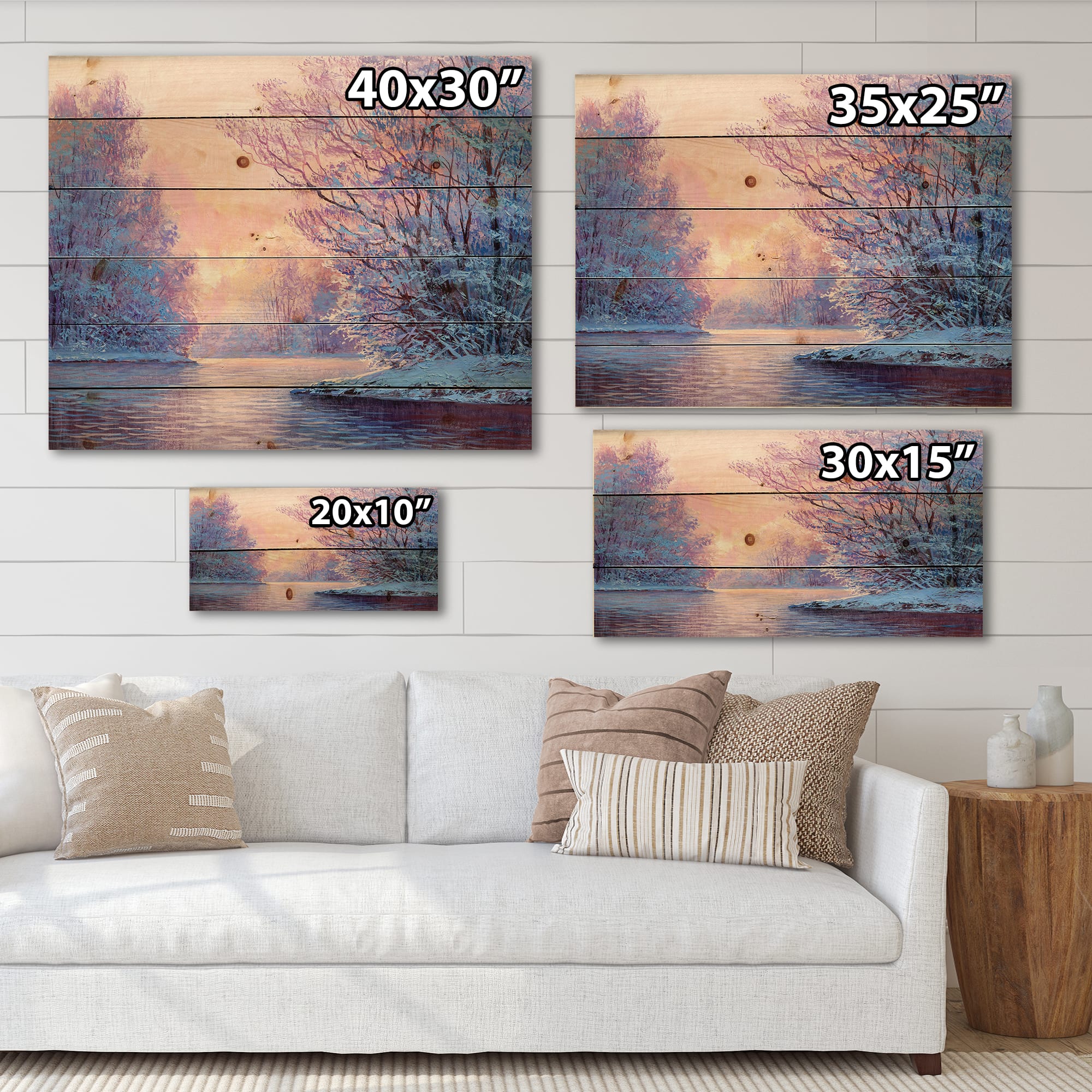 Designart - Winter Landscape With The RiverOriginal