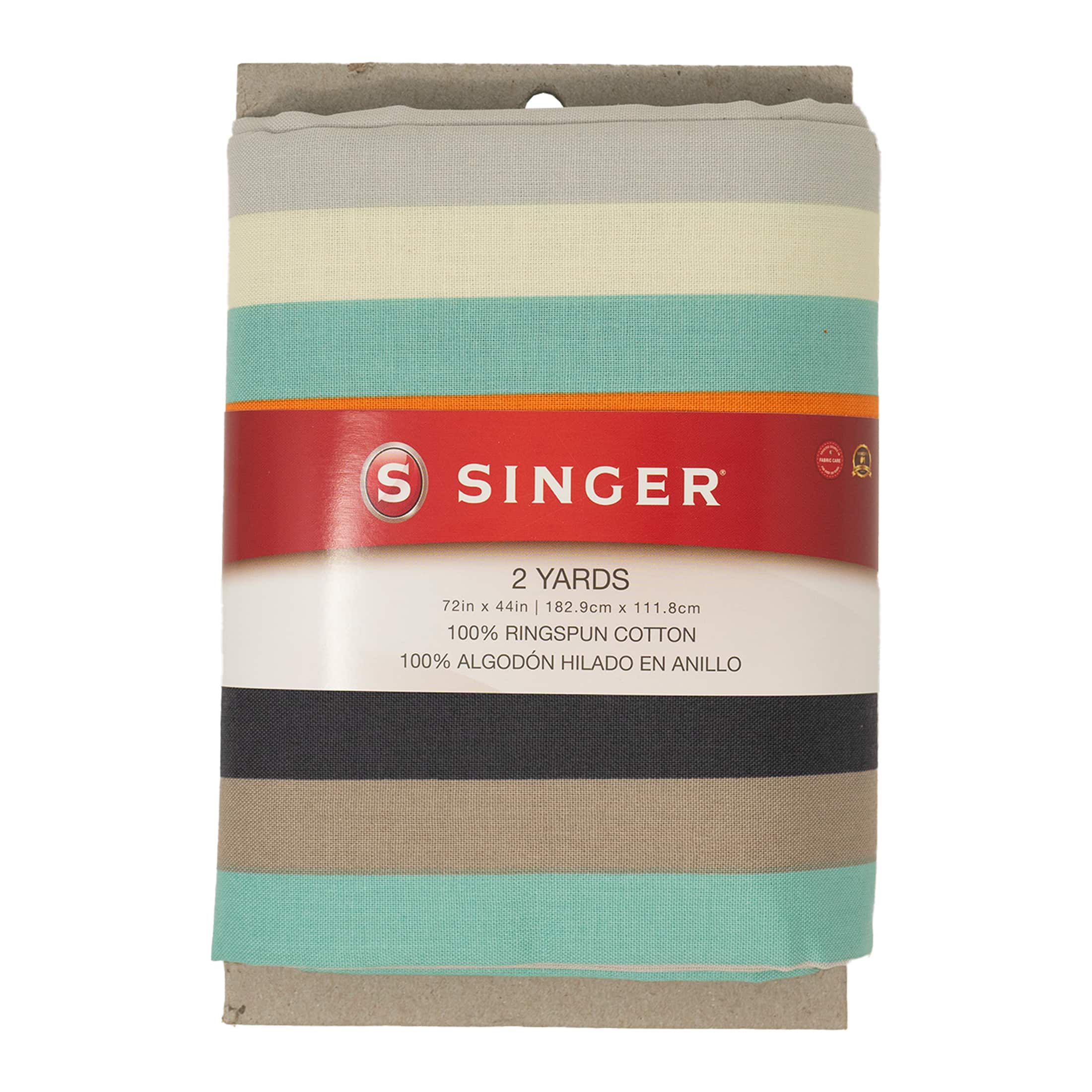SINGER 2yd. Retro Relaxed Stripes Print Cotton Fabric