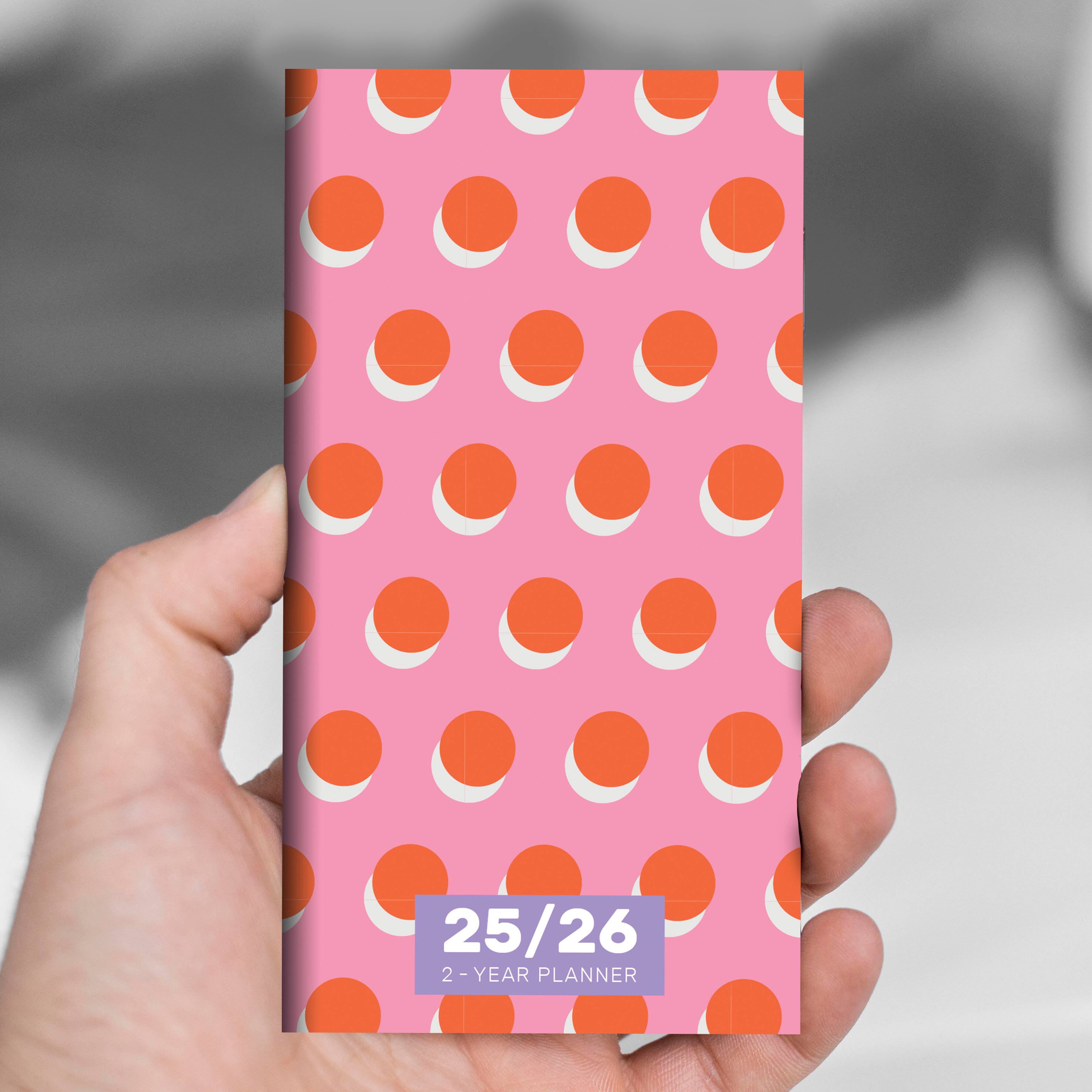 TF Publishing 2025-2026 Small Pink Orange Crush Monthly Pocket Planner