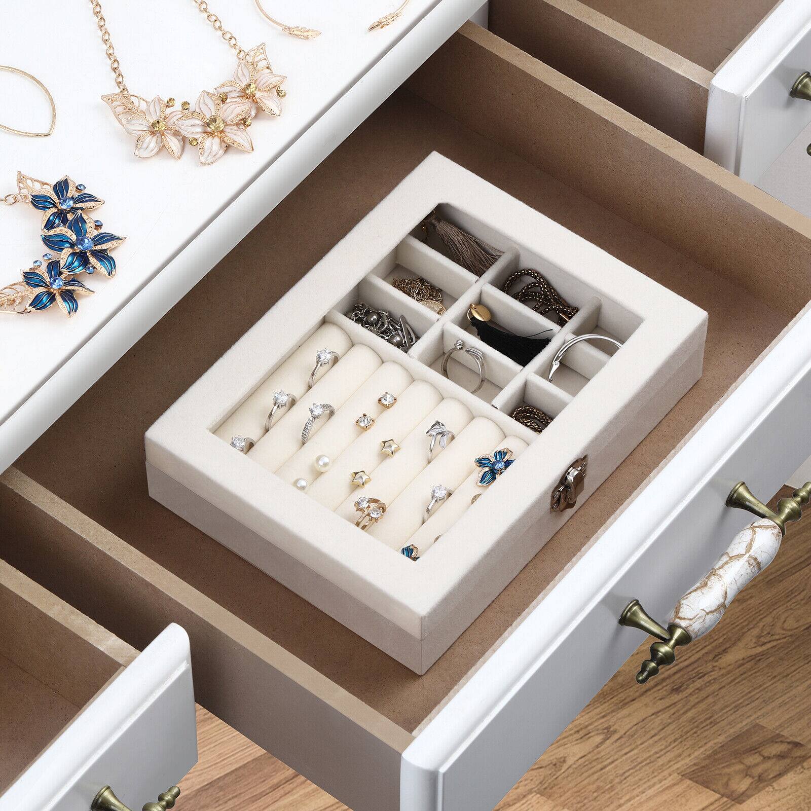 NEX™ 8" White Velvet Jewelry Organizer For Earring and Rings