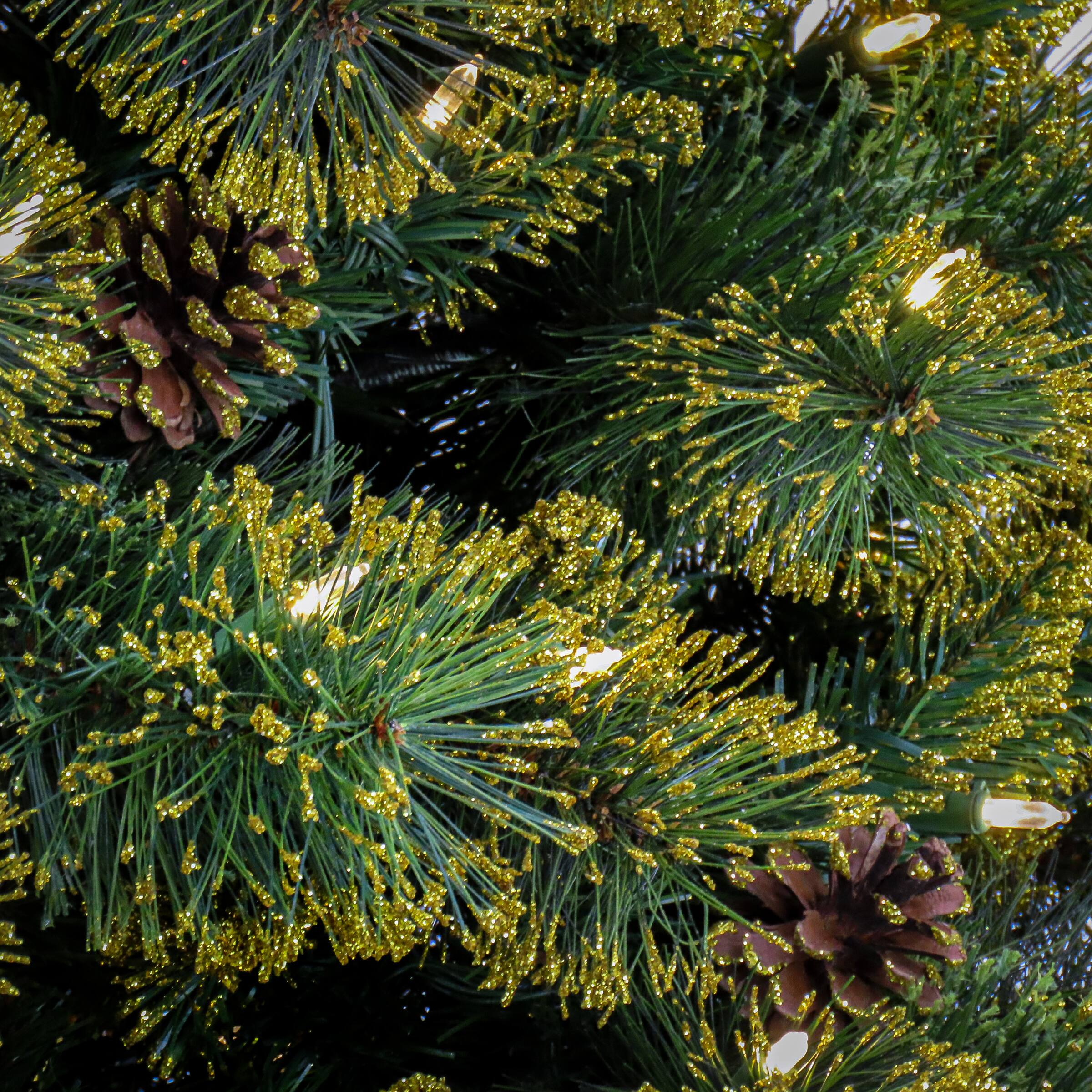 7ft. Pre-Lit Maine Pine Artificial Christmas Tree, Warm White LED Lights