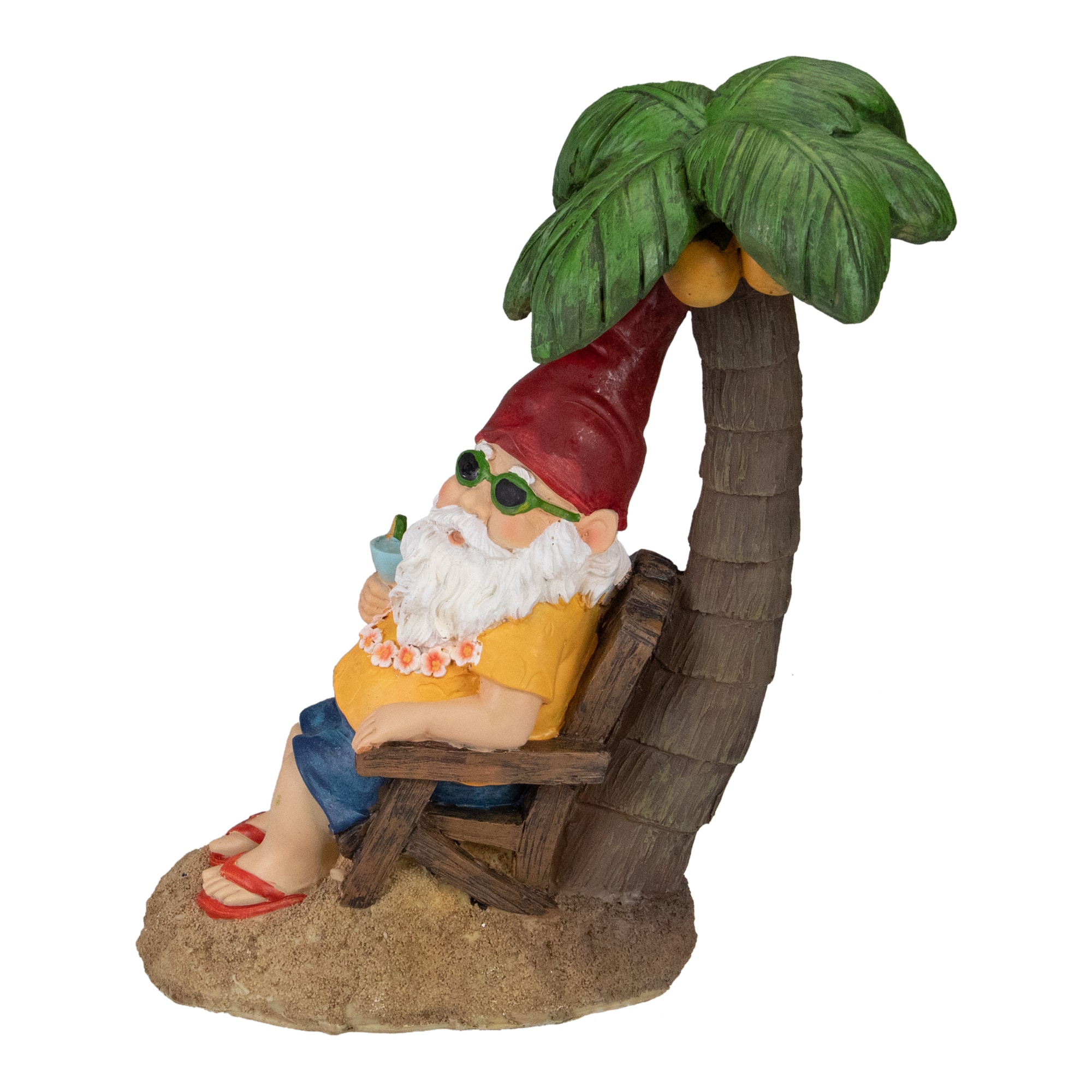12.25" Tropical Gnome Outdoor Garden Statue