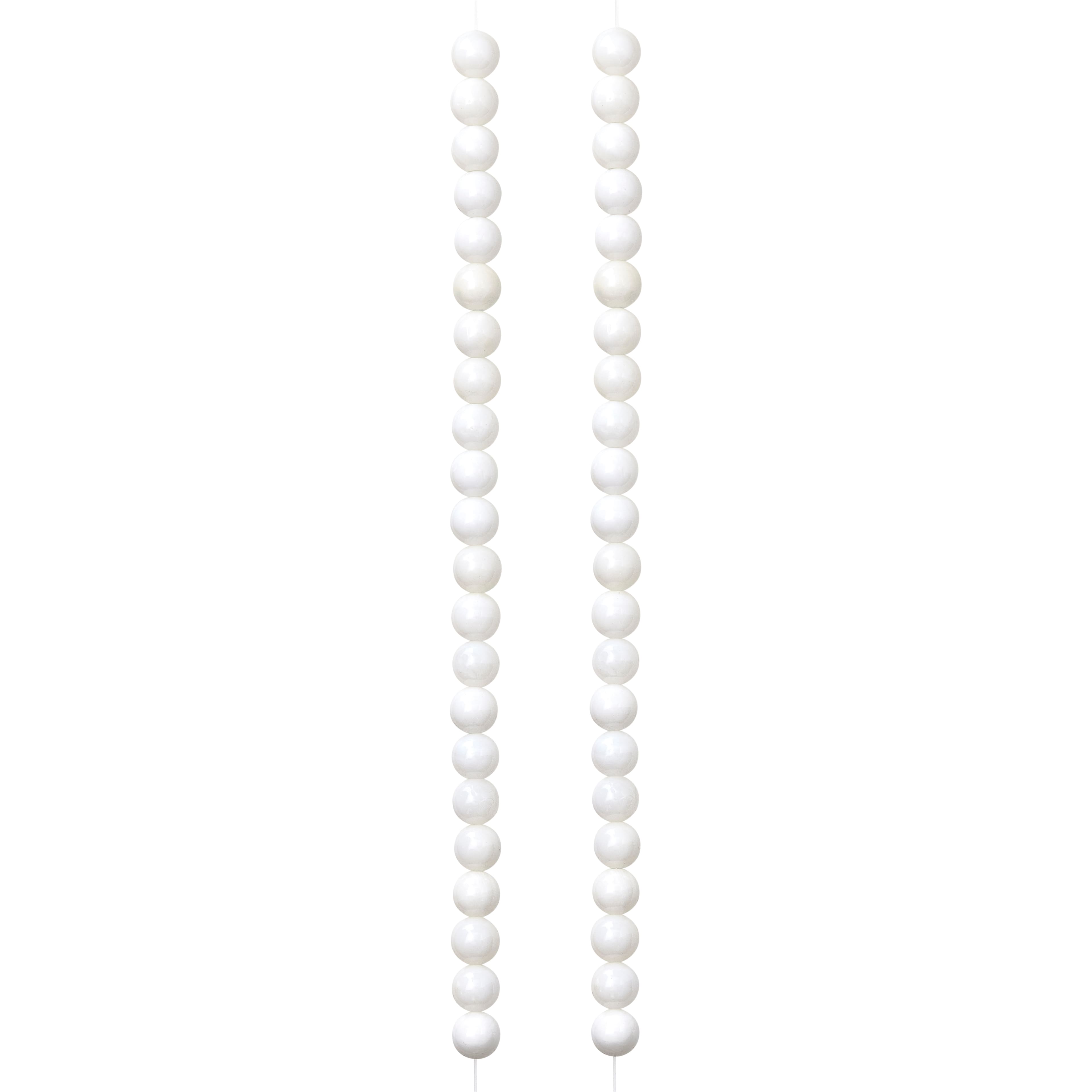 12 Pack: White Shell Round Beads, 6mm by Bead Landing™