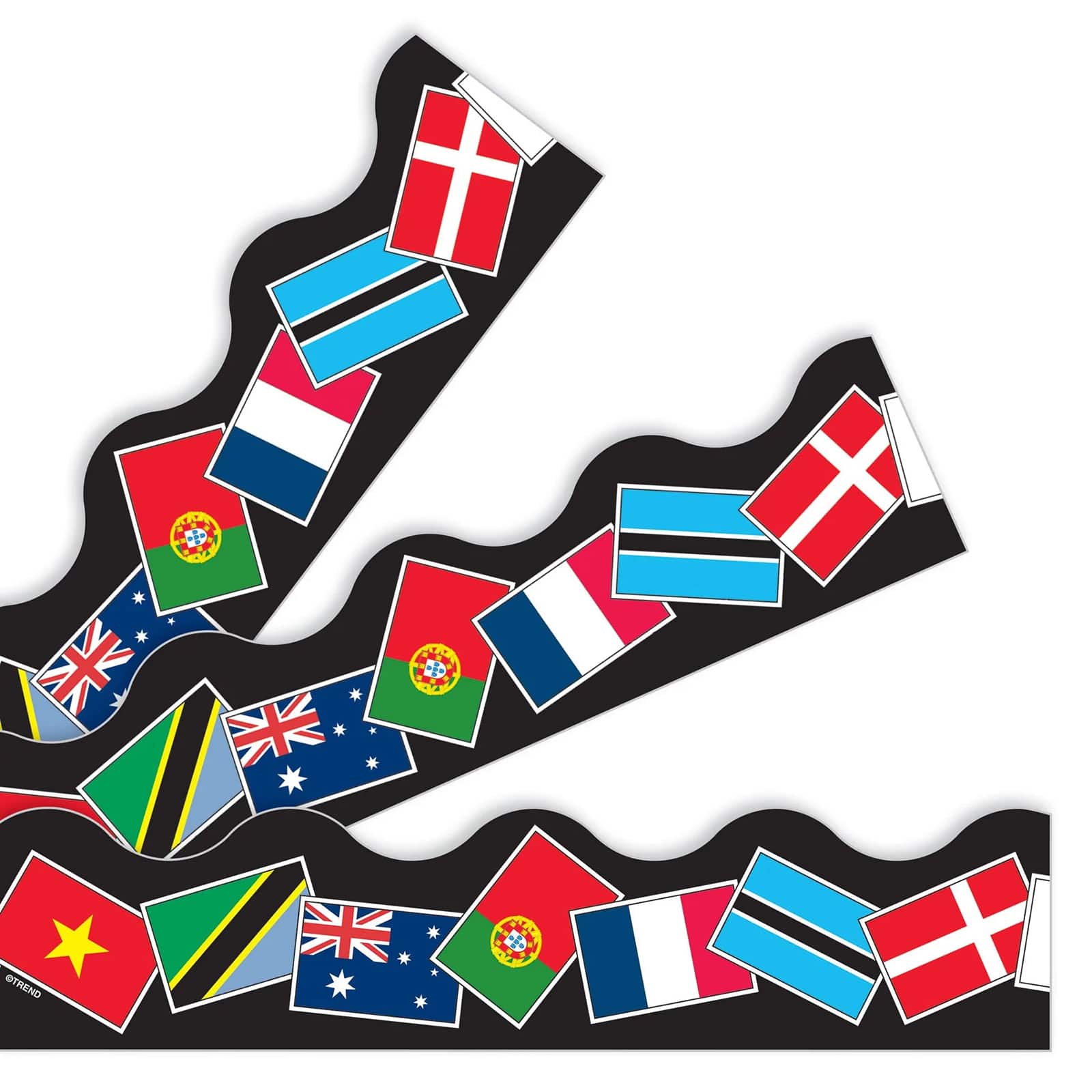 Trend Enterprises® Terrific Trimmers® World Flags Borders, 234ft.