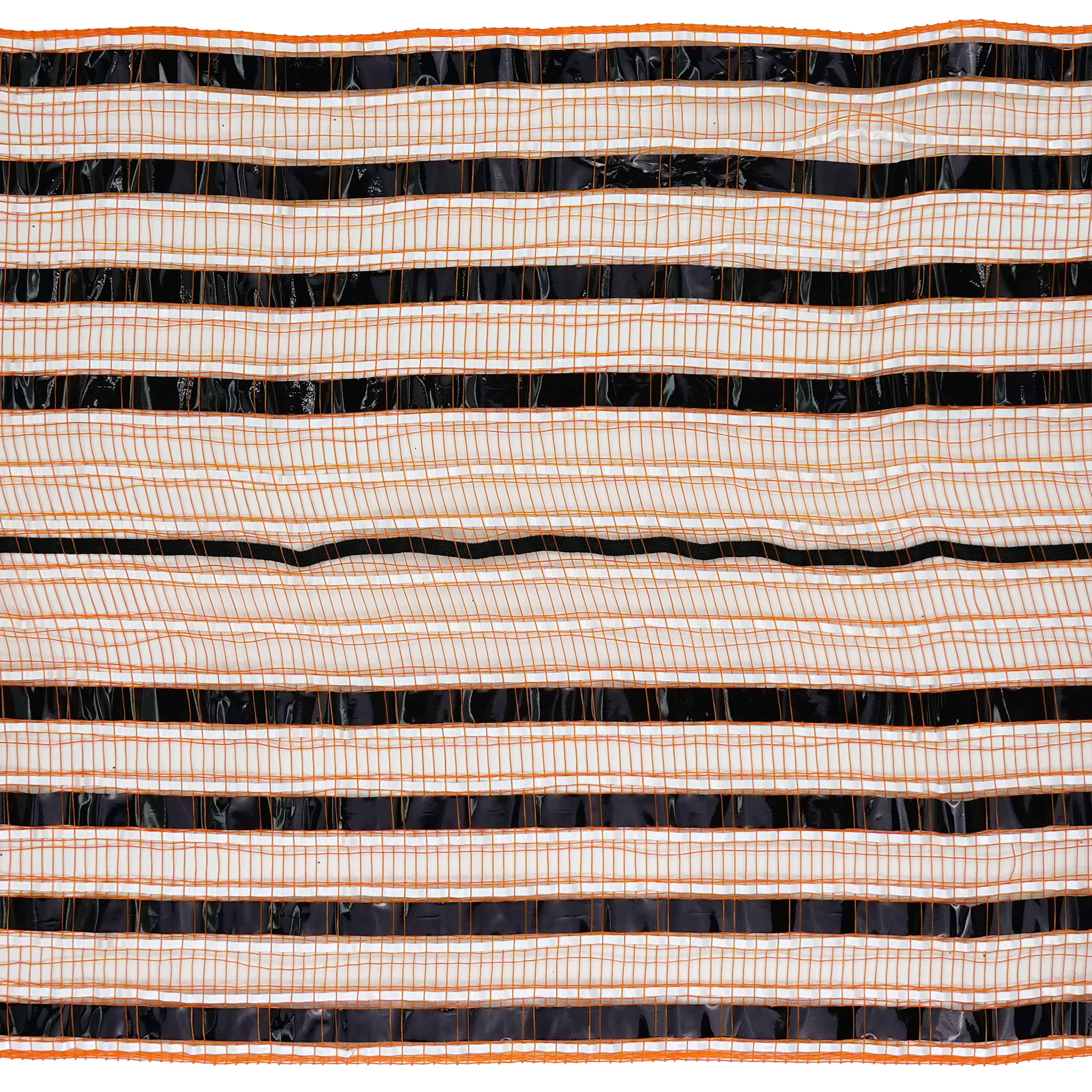9.5" x 6yd. Orange & Black Stripes Easy Pull Mesh by Celebrate It®