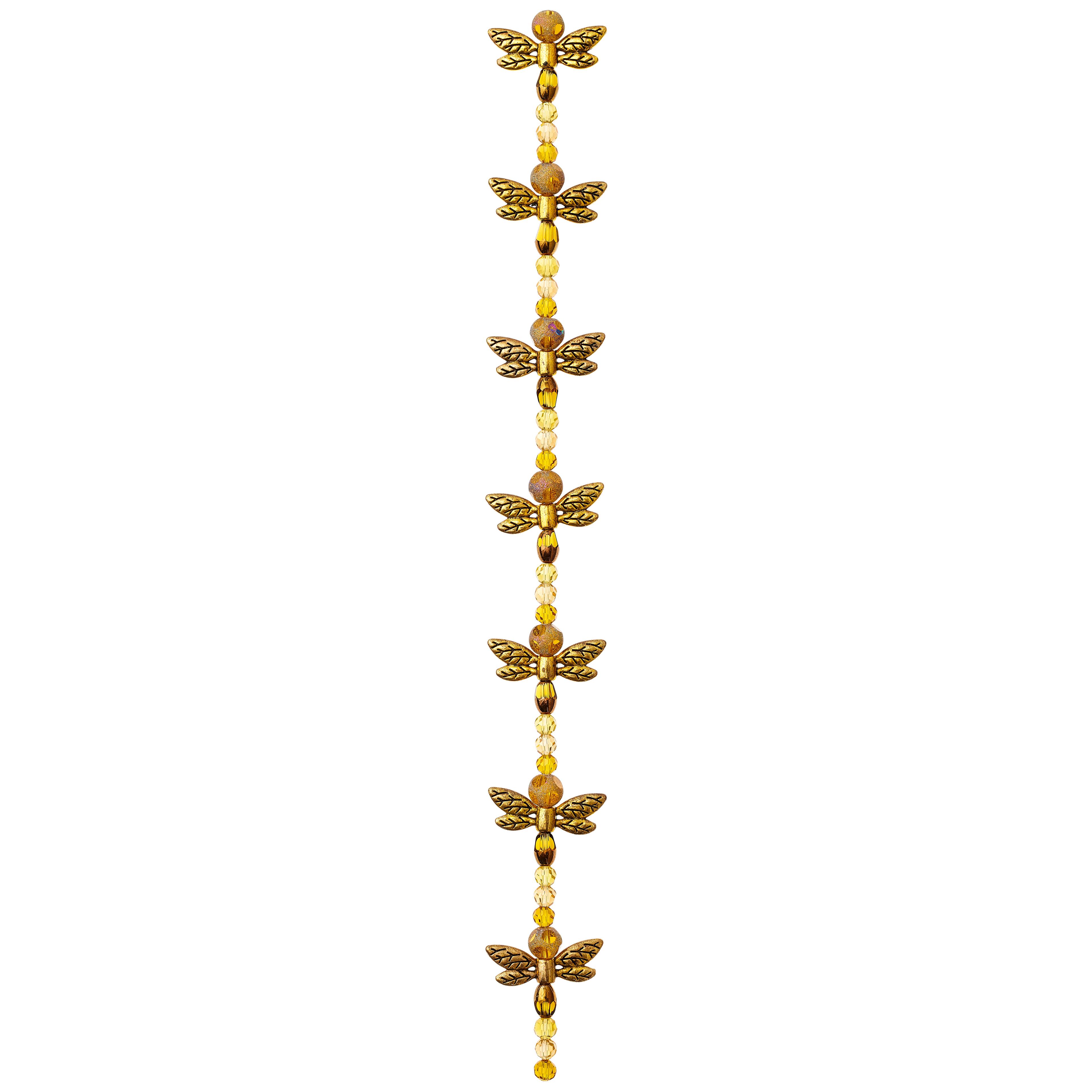 Glass & Metal Dragonfly Beads