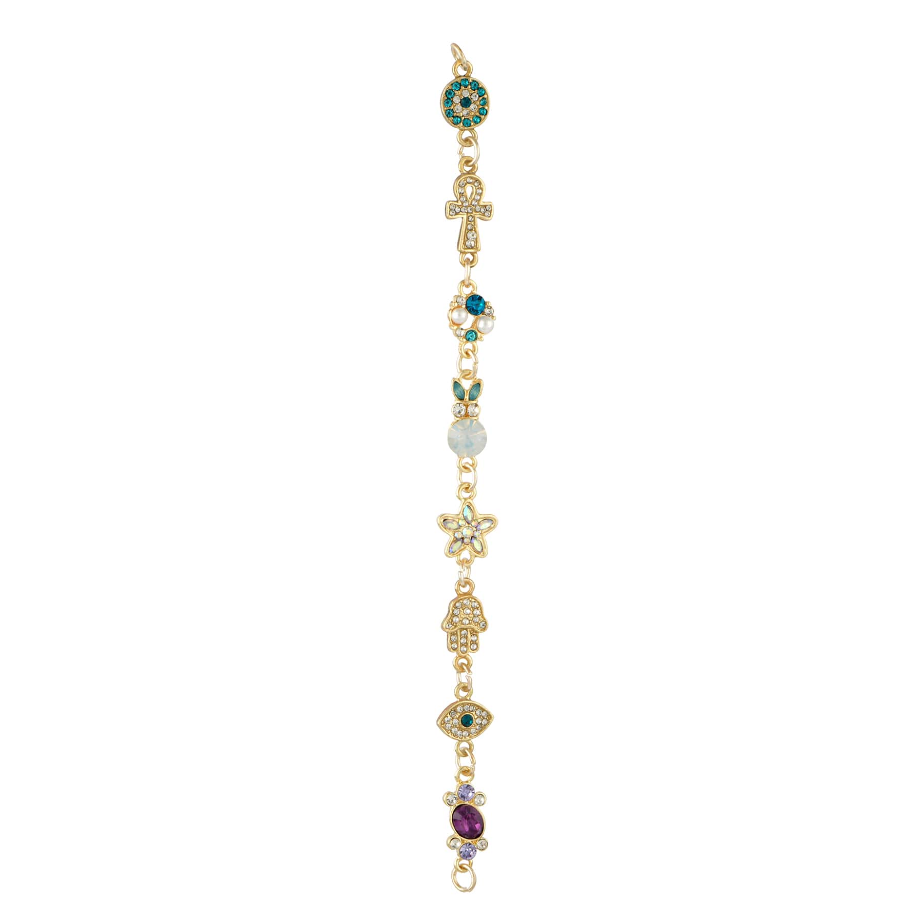 Mixed Gold & Rhinestone Protection Icon Metal & Glass Beads, 8ct. by Bead Landing™