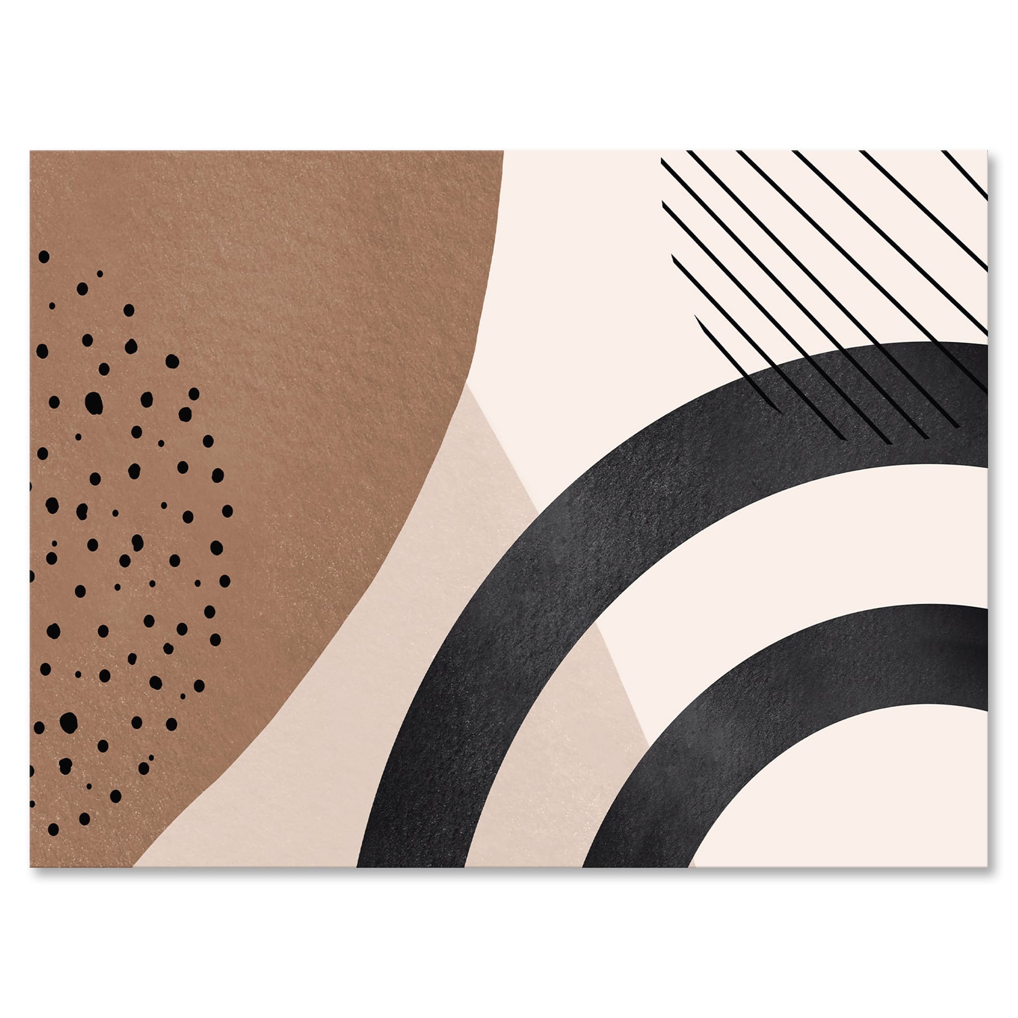 Designart - Abstract Shapes in Terracotta and Ivory Shapes III - Modern Canvas Wall Art Print