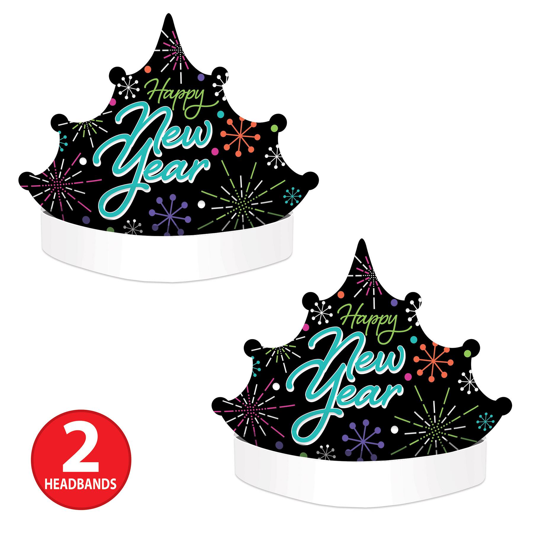 Beistle Adult Happy New Year Tiara Headbands, 2ct.