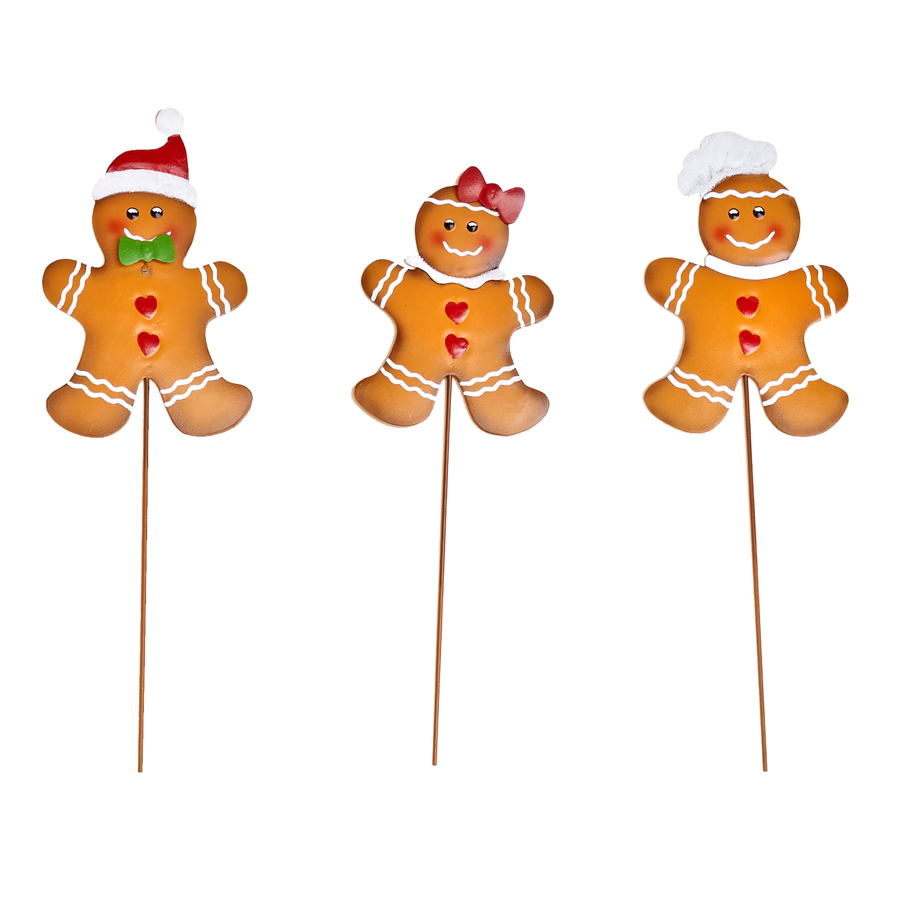 Holiday Gingerbread Metal Stake Set