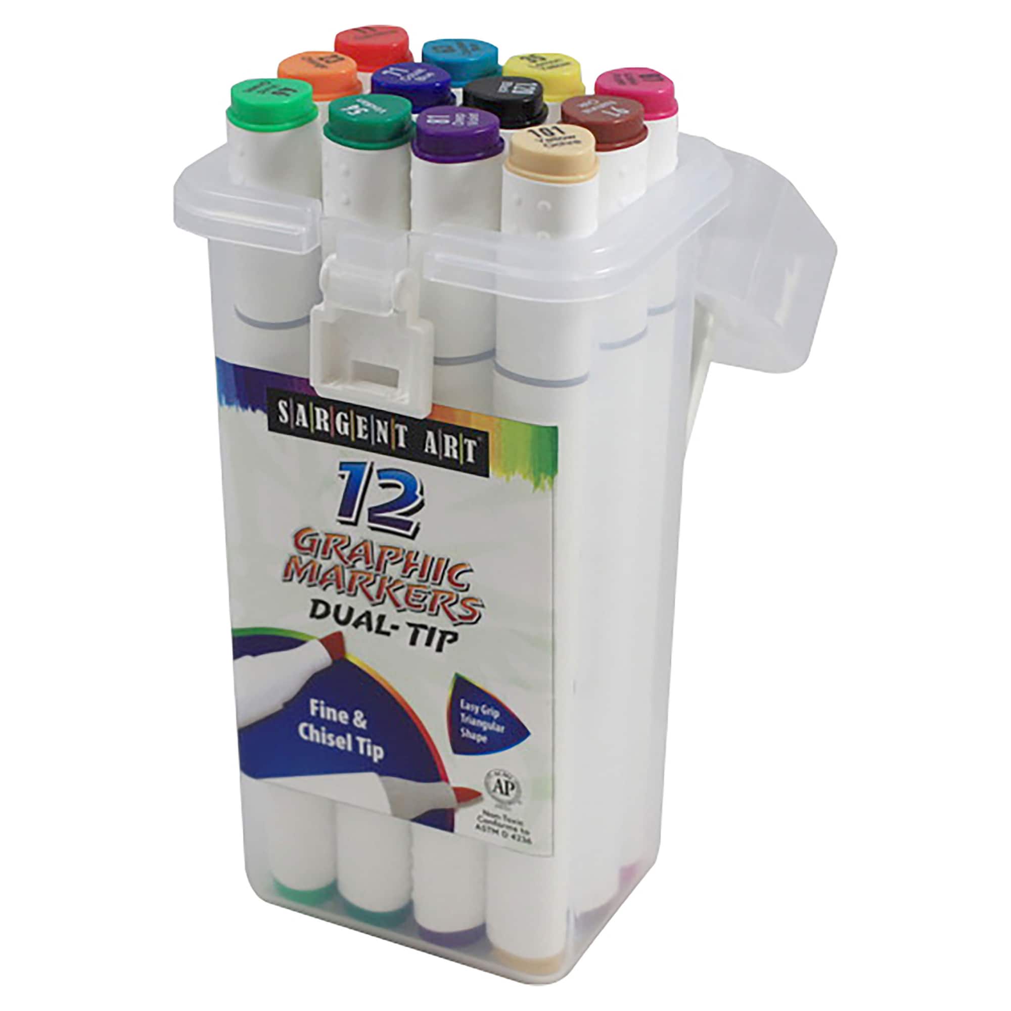 Sargent Art® 12-Piece Dual-Tip Triangular Marker Set