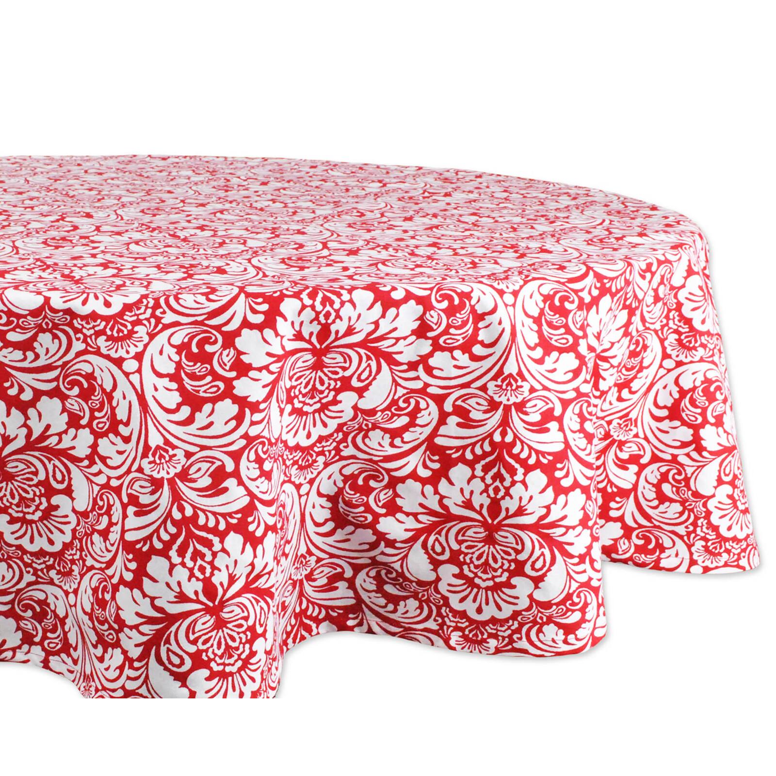 Tango Red Damask Tablecloth 70" Round