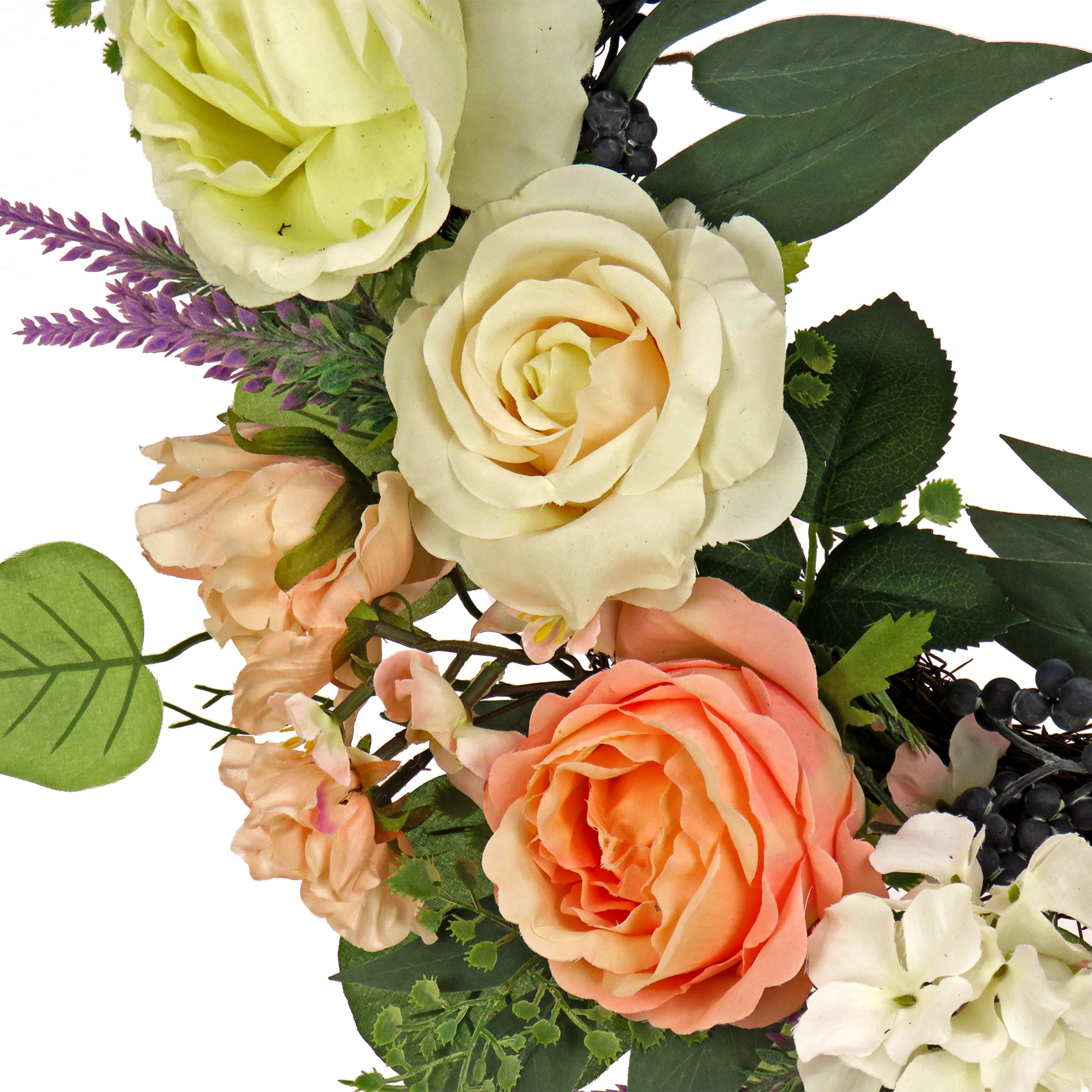 24'' Rose and Peony Flowers Wreath