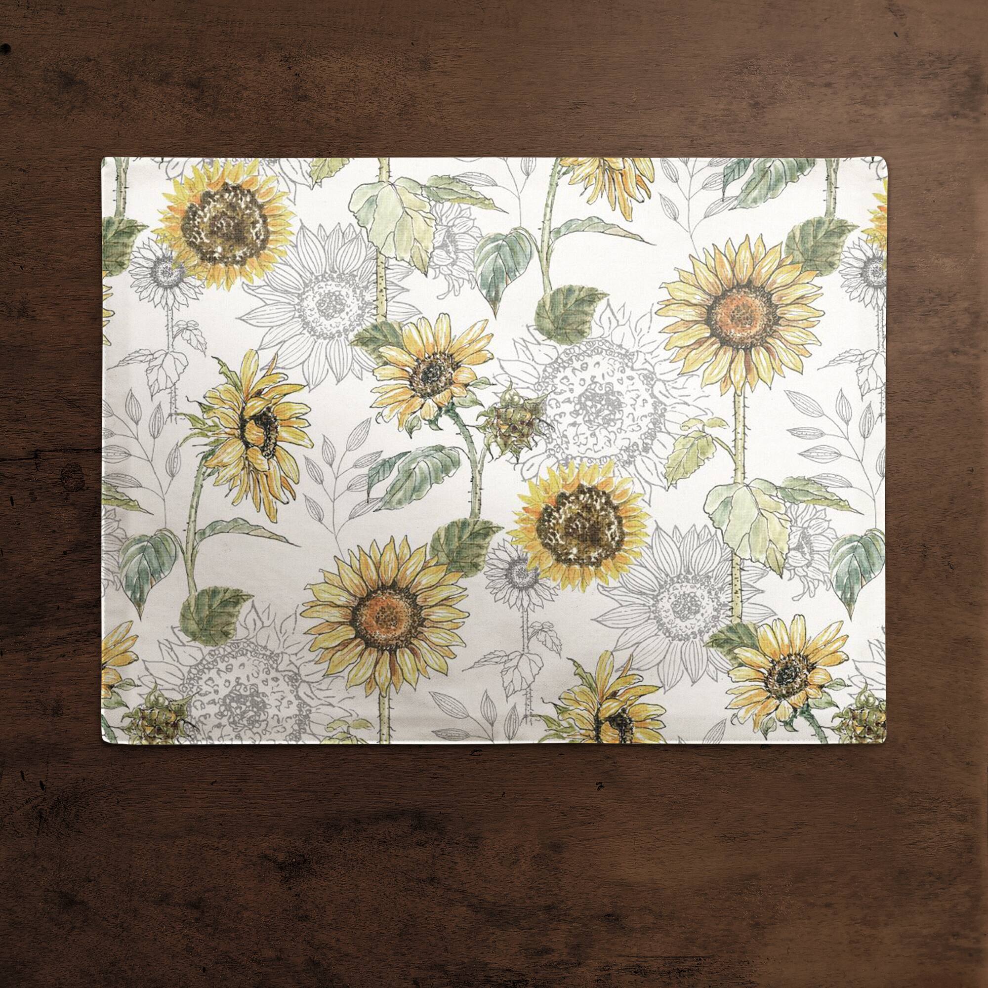 Sunflower Pattern Cotton Twill Placemat