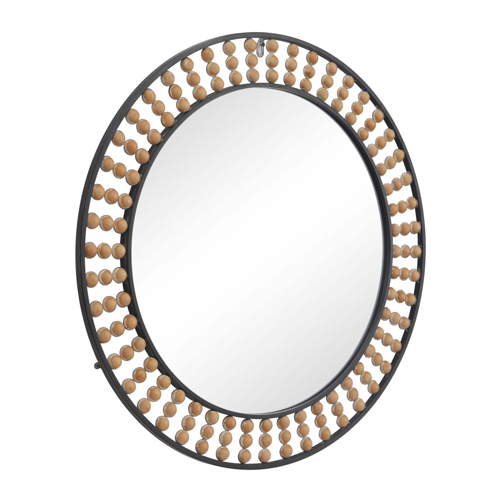Black Metal Bohemian Wall Mirror, 31" x 2" x 31"