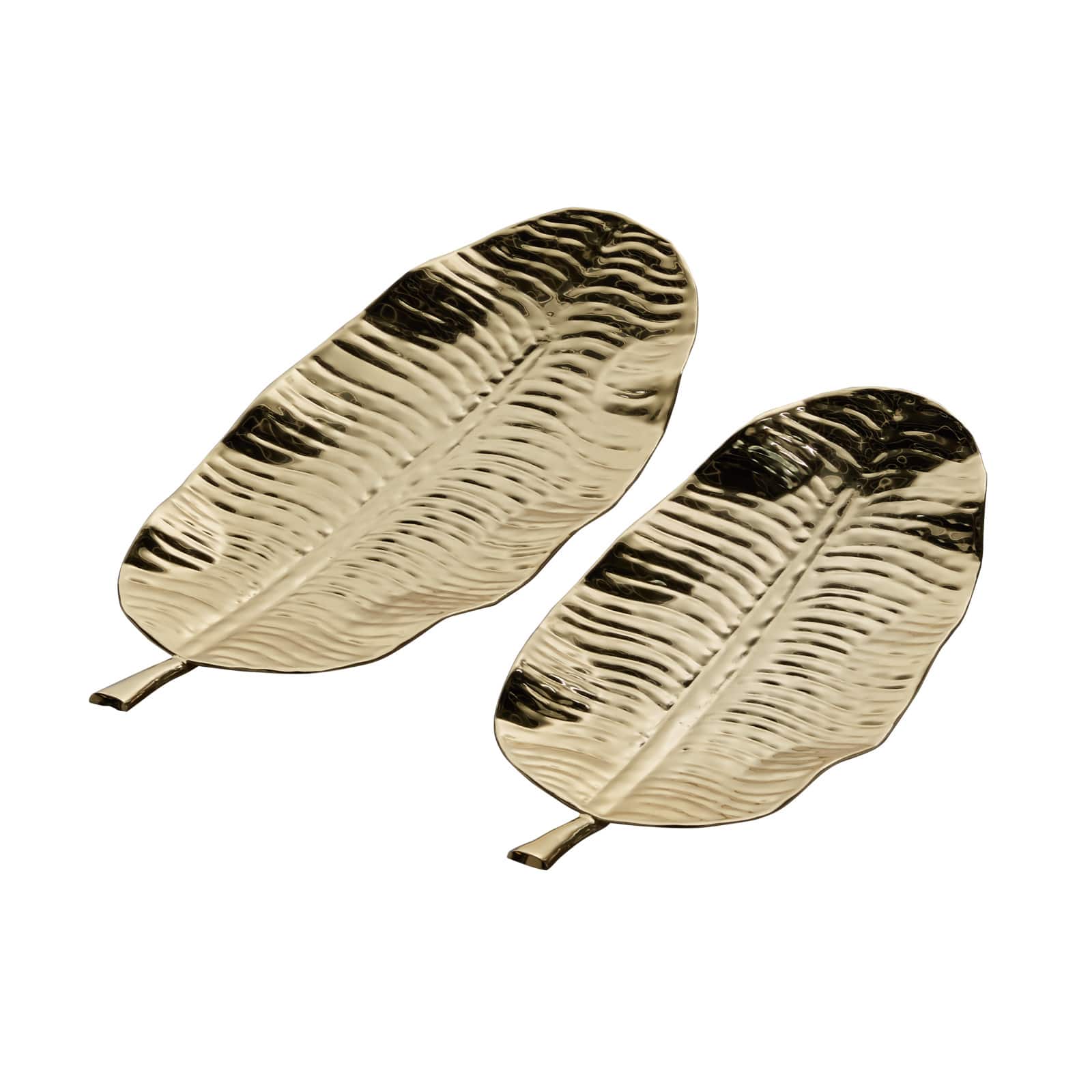 Set of 2" Gold Metal Contemporary Tray, 26" x 11"