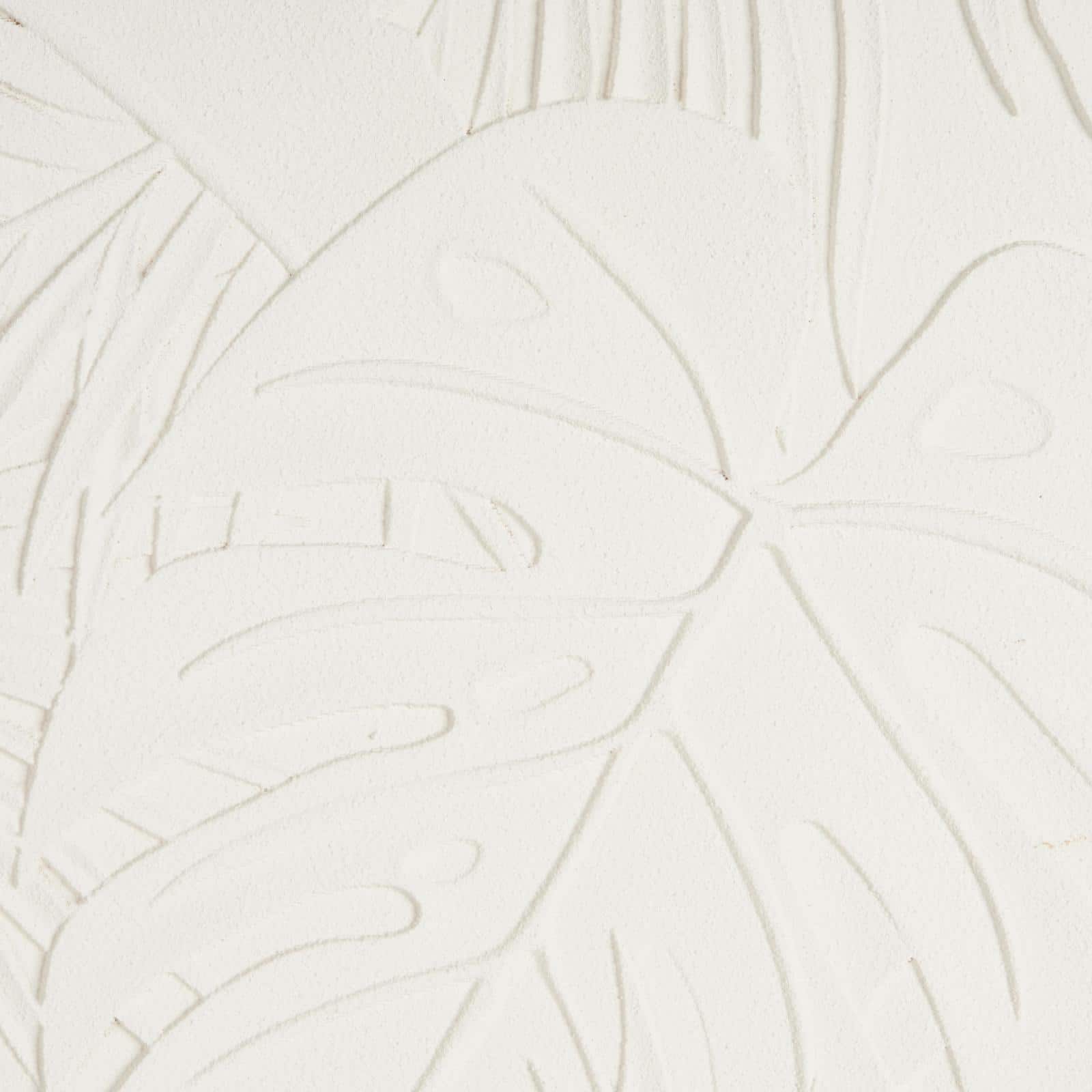 35" x 47" White Wooden Leaf Embossed Wall Décor