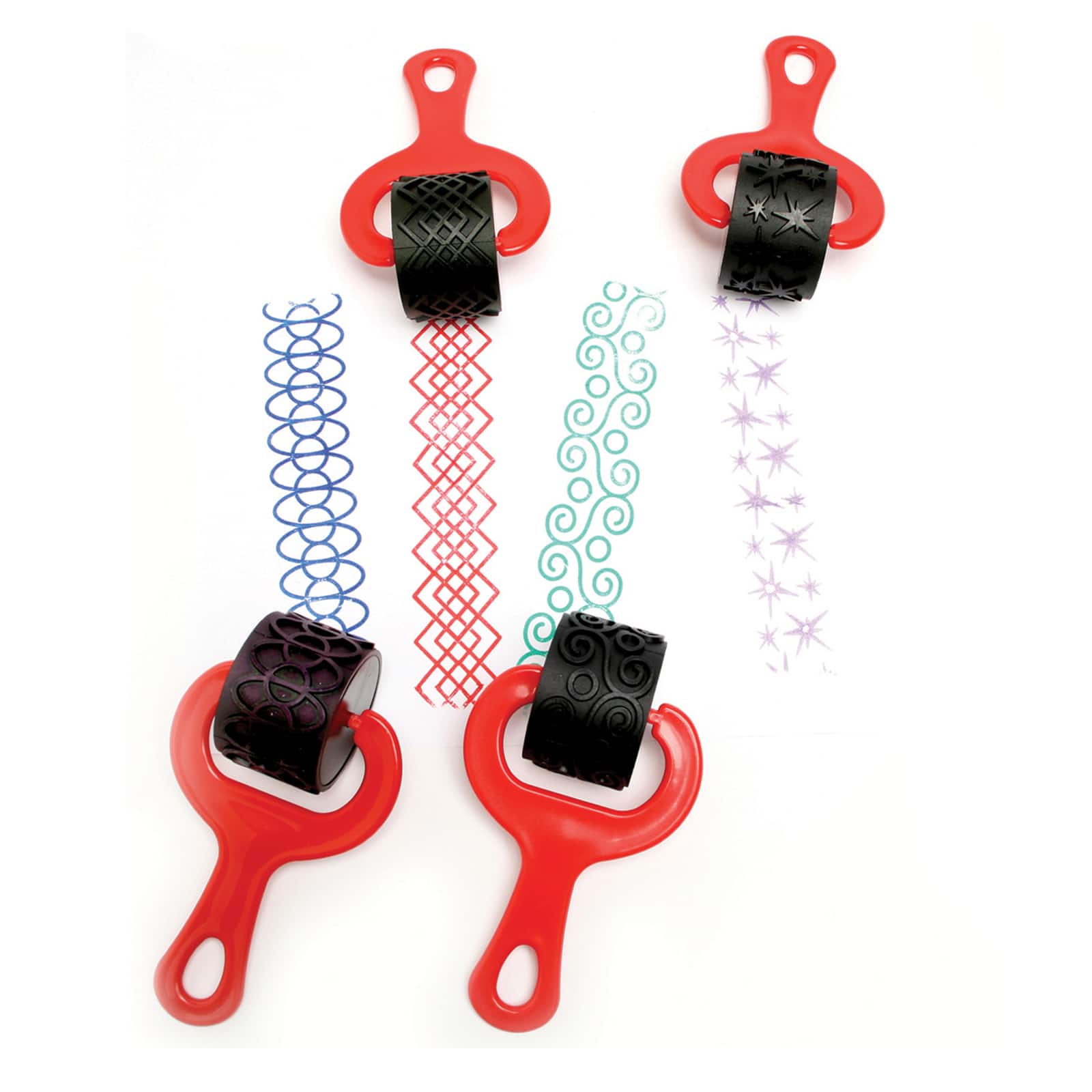 Ready 2 Learn® Paint & Clay Red Explorer Rollers, 2 Set of 4