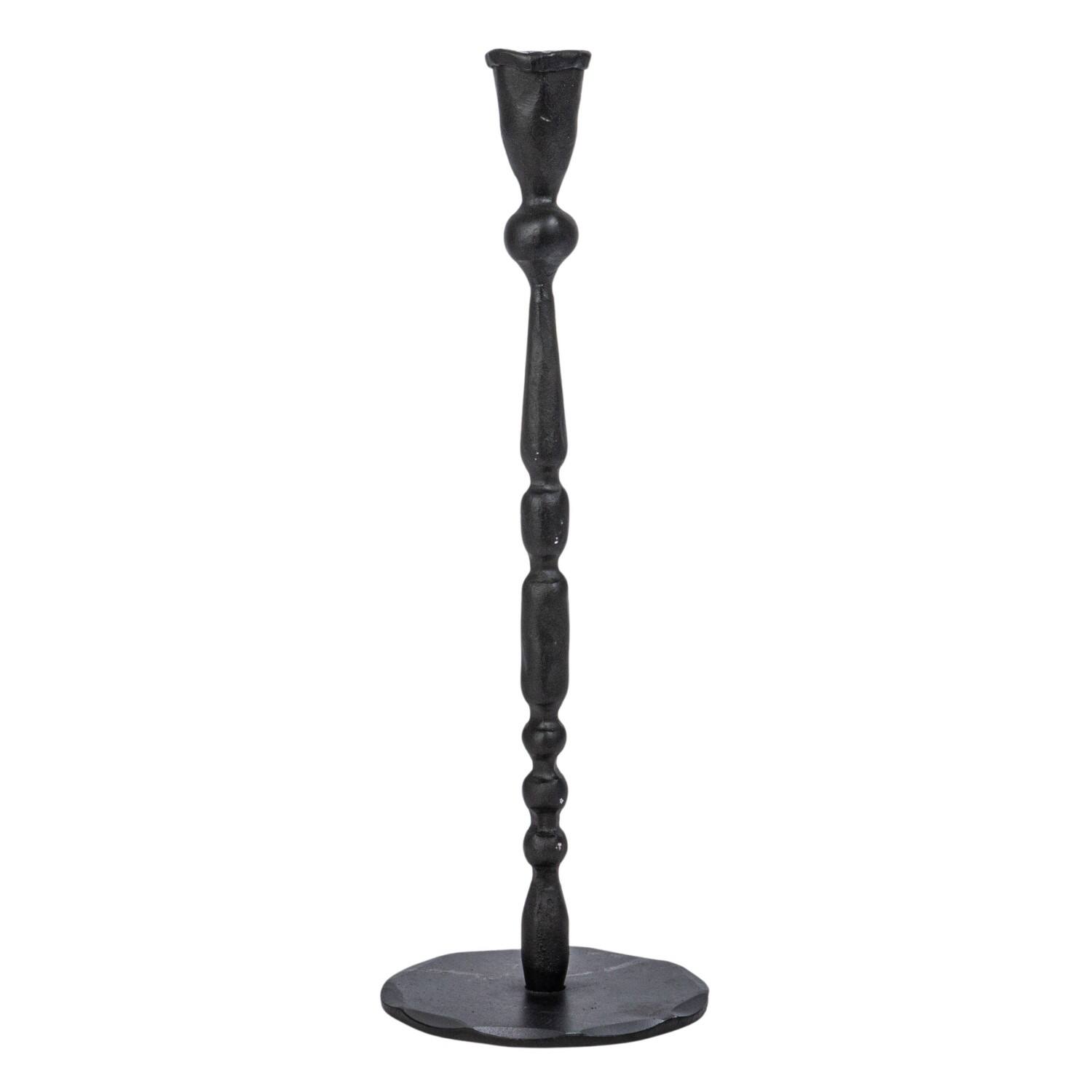 Hello Honey® Black Decorative Hand-Forged Metal Taper Candle Holder