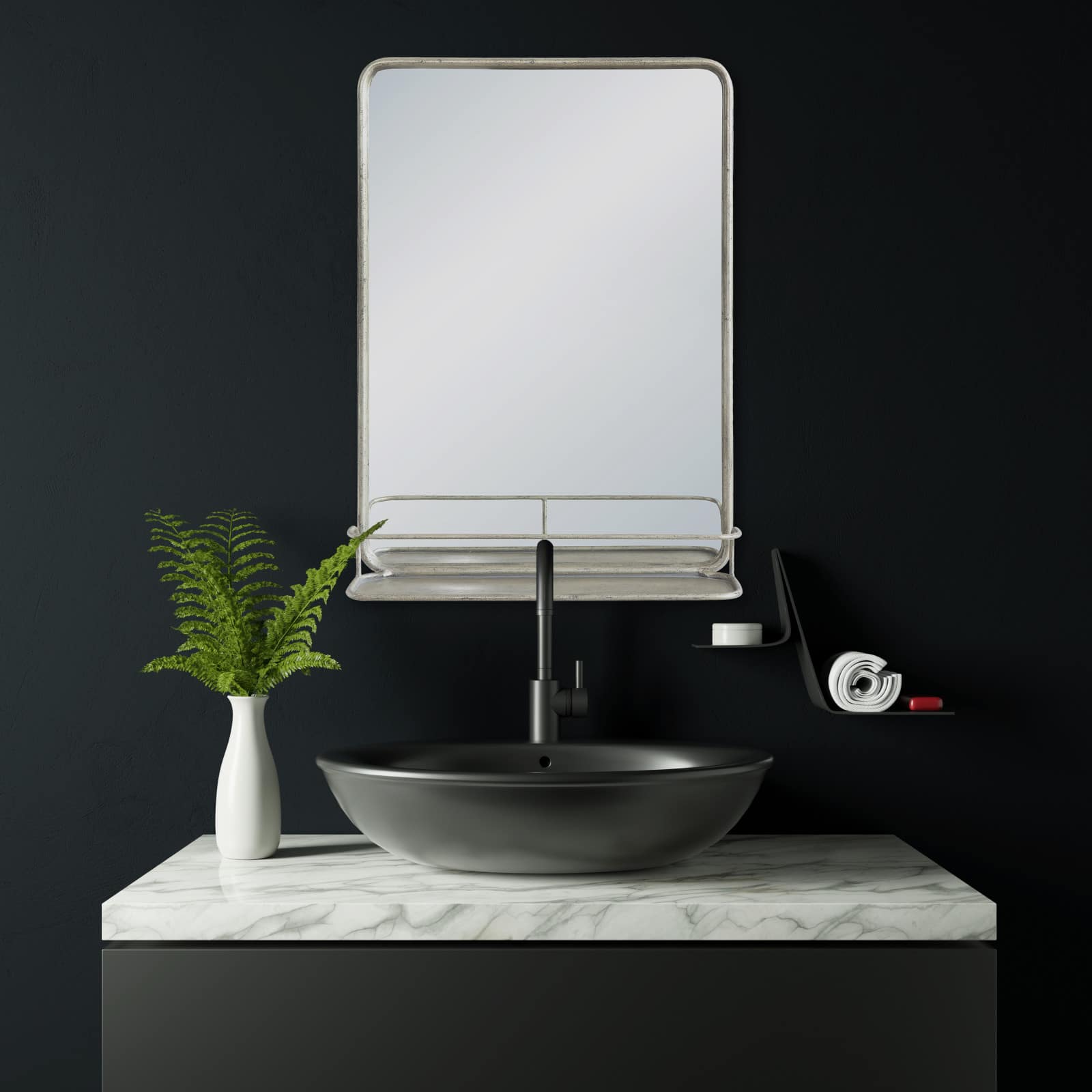 Hello Honey® Gold Rectangle Wall Mirror with Shelf