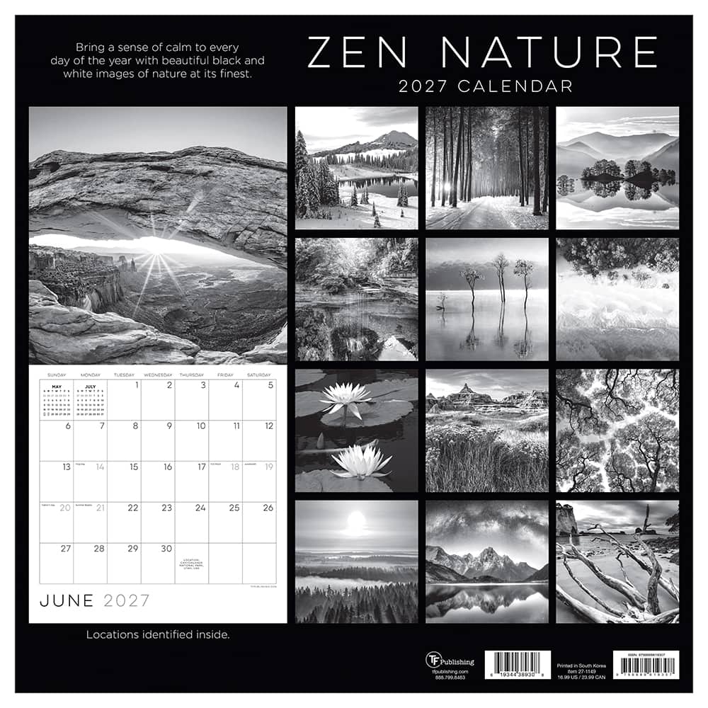2027 Zen Nature Wall Calendar
