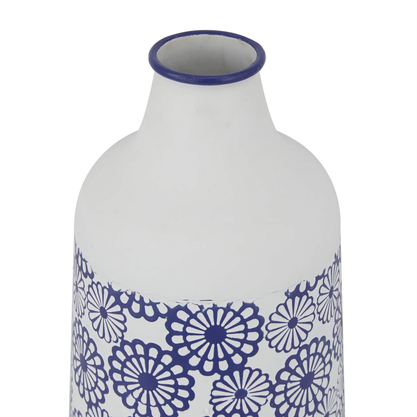 White Iron French Country Vase, 22" x 13" x 10"