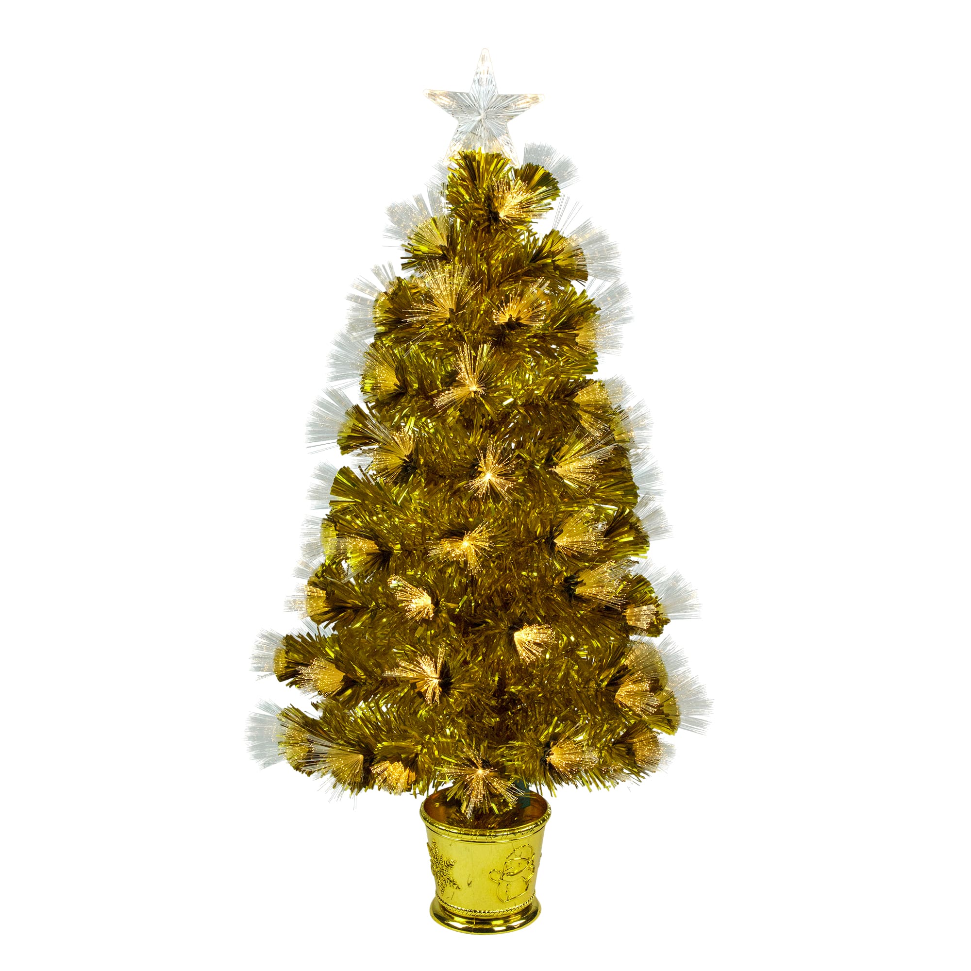 3Ft Pre-Lit Gold Fiber Optic Artificial Christmas Tree, White Lights By Northlight | 3 ft | Michaels®